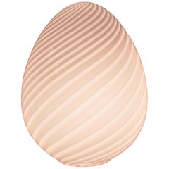 Vetri Murano Glass Swirled Large Egg Table Lamp