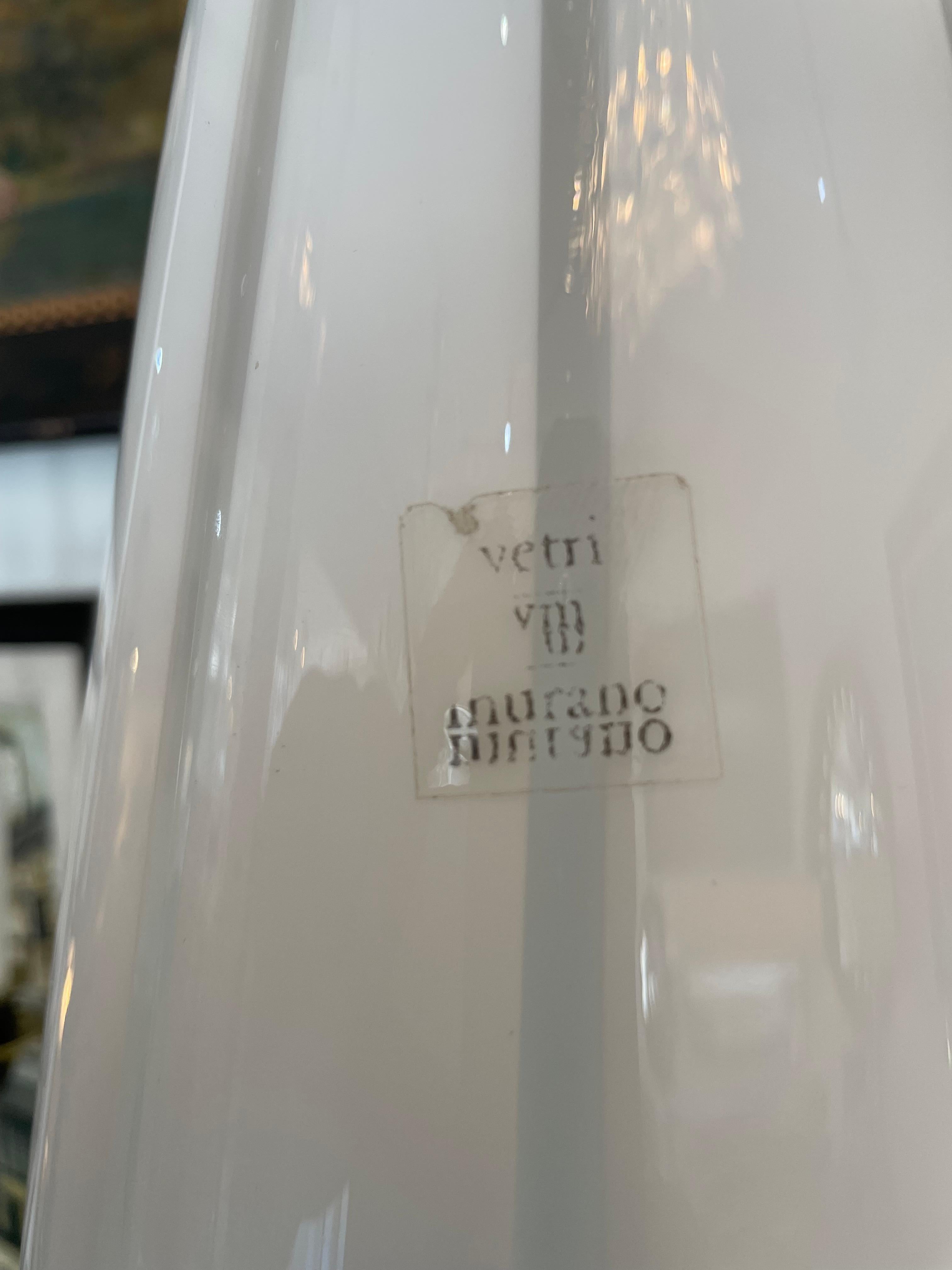 Mid-Century Modern Vetri Murano Glass Table Lamp 