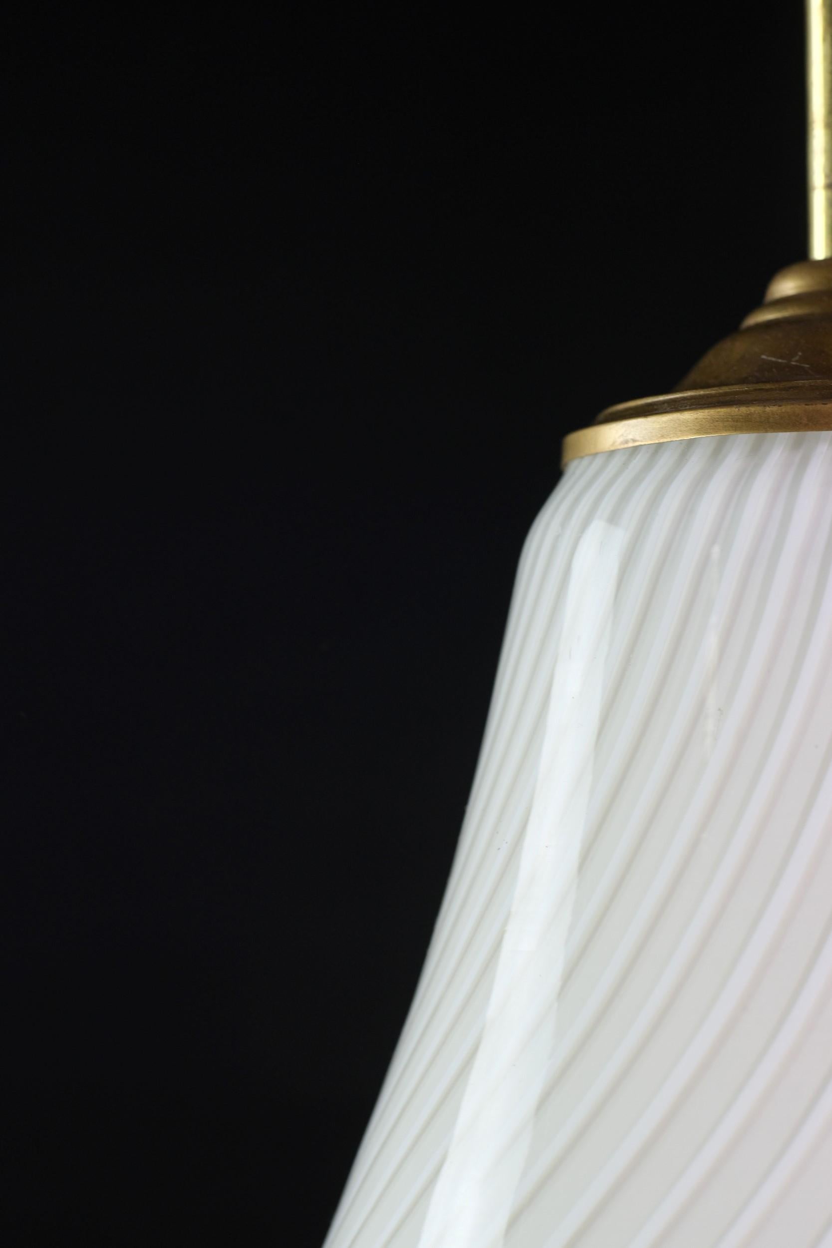 Vetri Murano Hand Blown Swirled Glass Pendant Light with Brass Pole Fitter 1