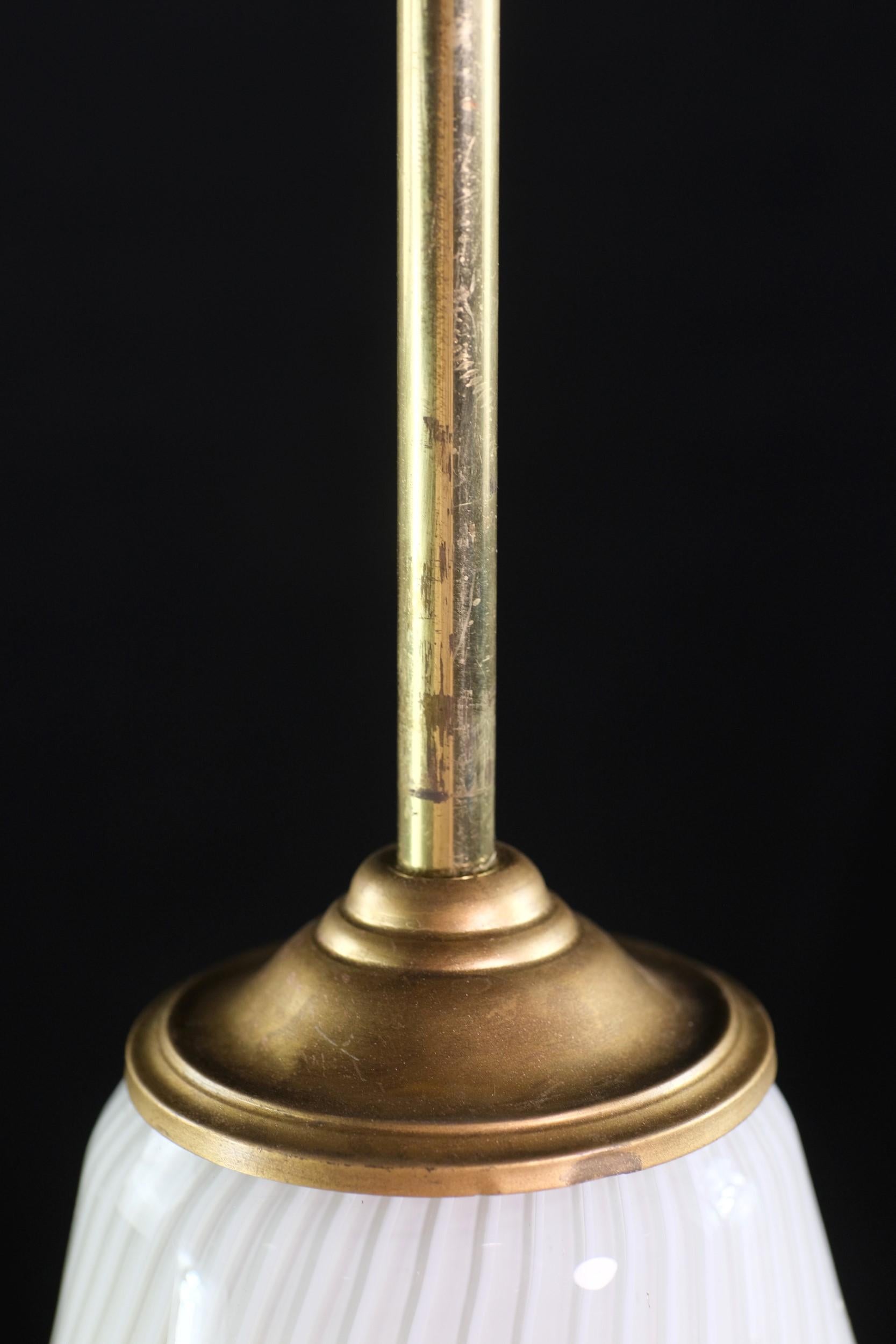 Vetri Murano Hand Blown Swirled Glass Pendant Light with Brass Pole Fitter 3