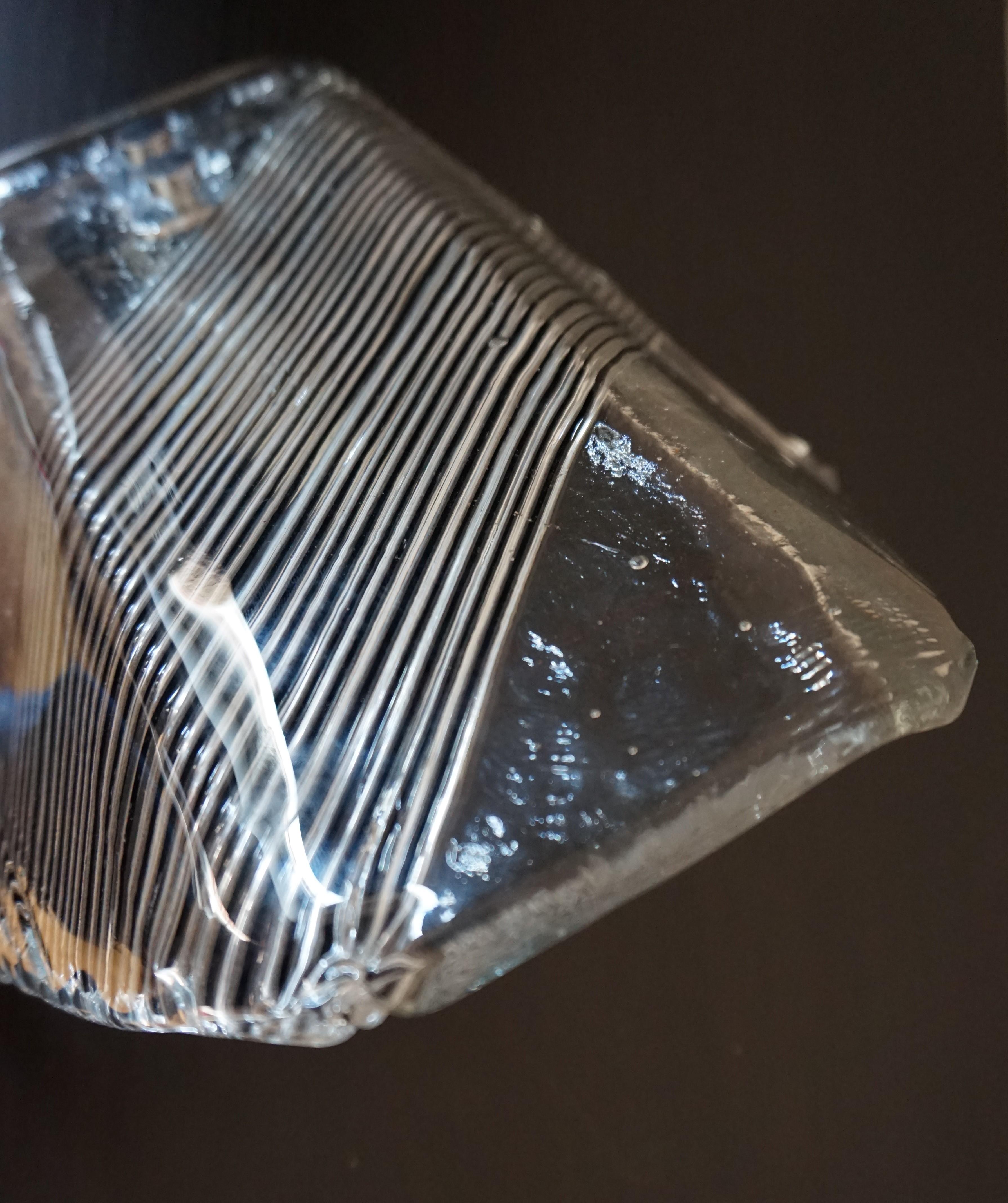Lampada da parete in vetro ghiaccio di Vetri Murano, 1970 in vendita 3