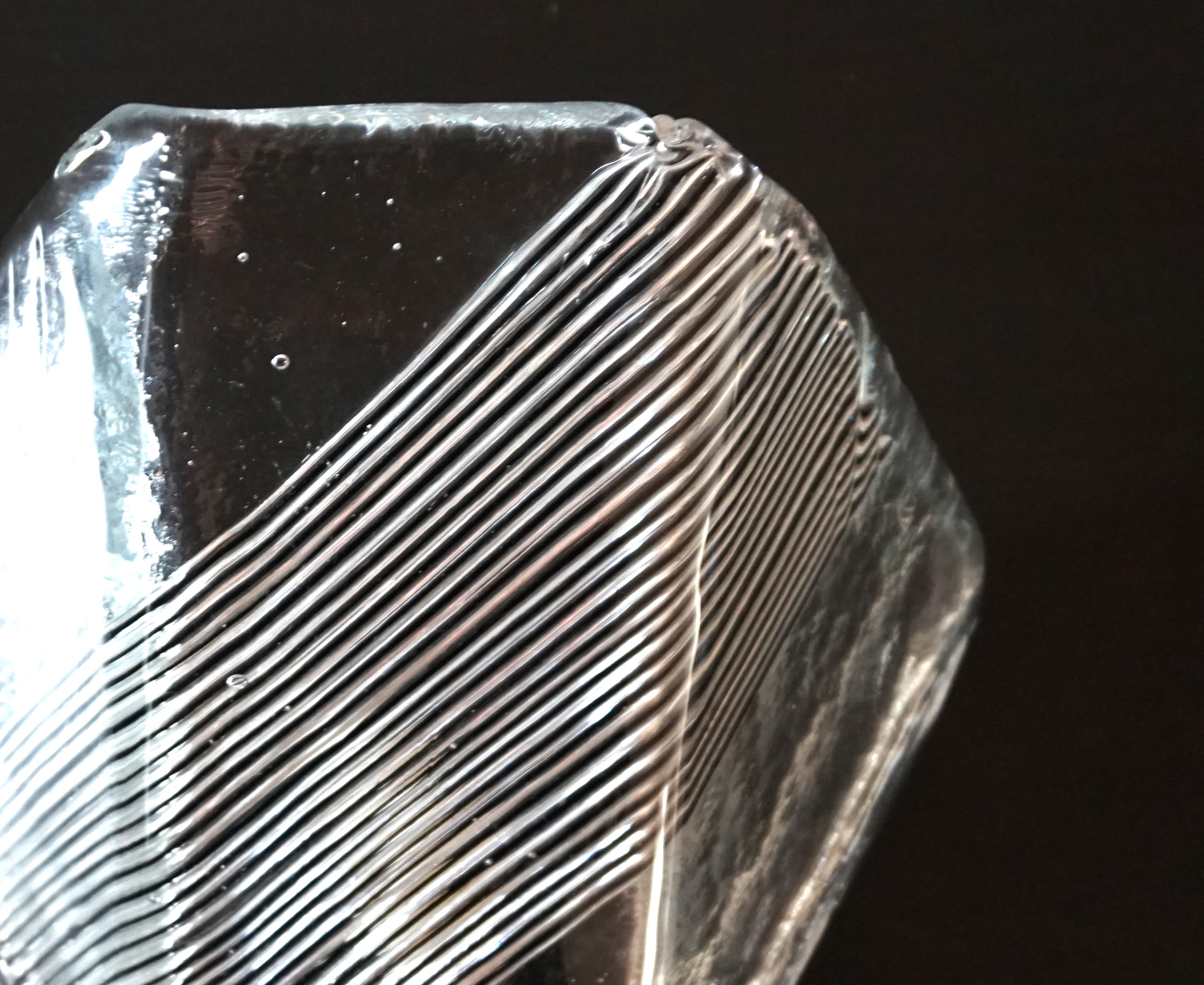Lampada da parete in vetro ghiaccio di Vetri Murano, 1970 in vendita 4