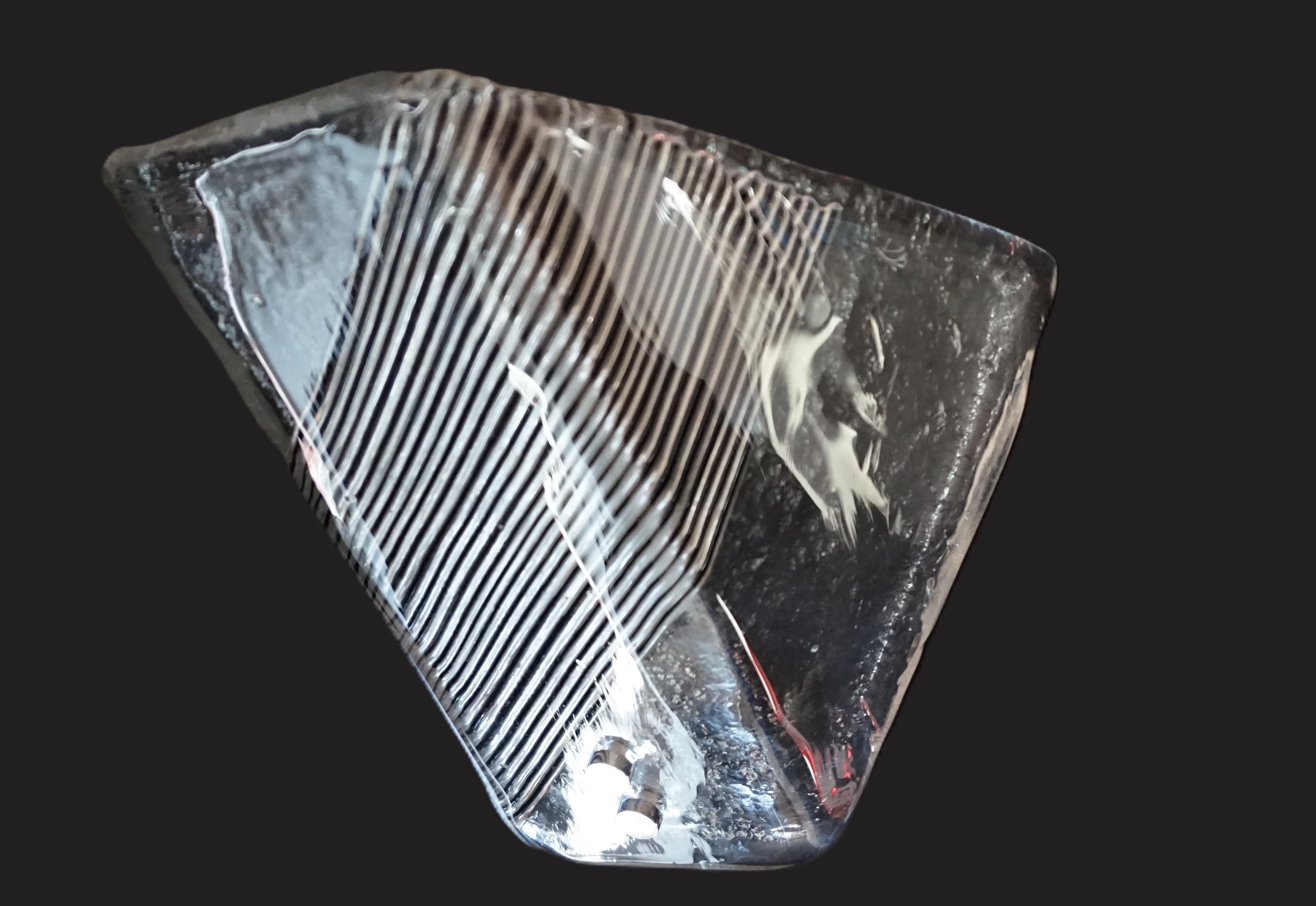 Lampada da parete in vetro ghiaccio di Vetri Murano, 1970 in vendita 6