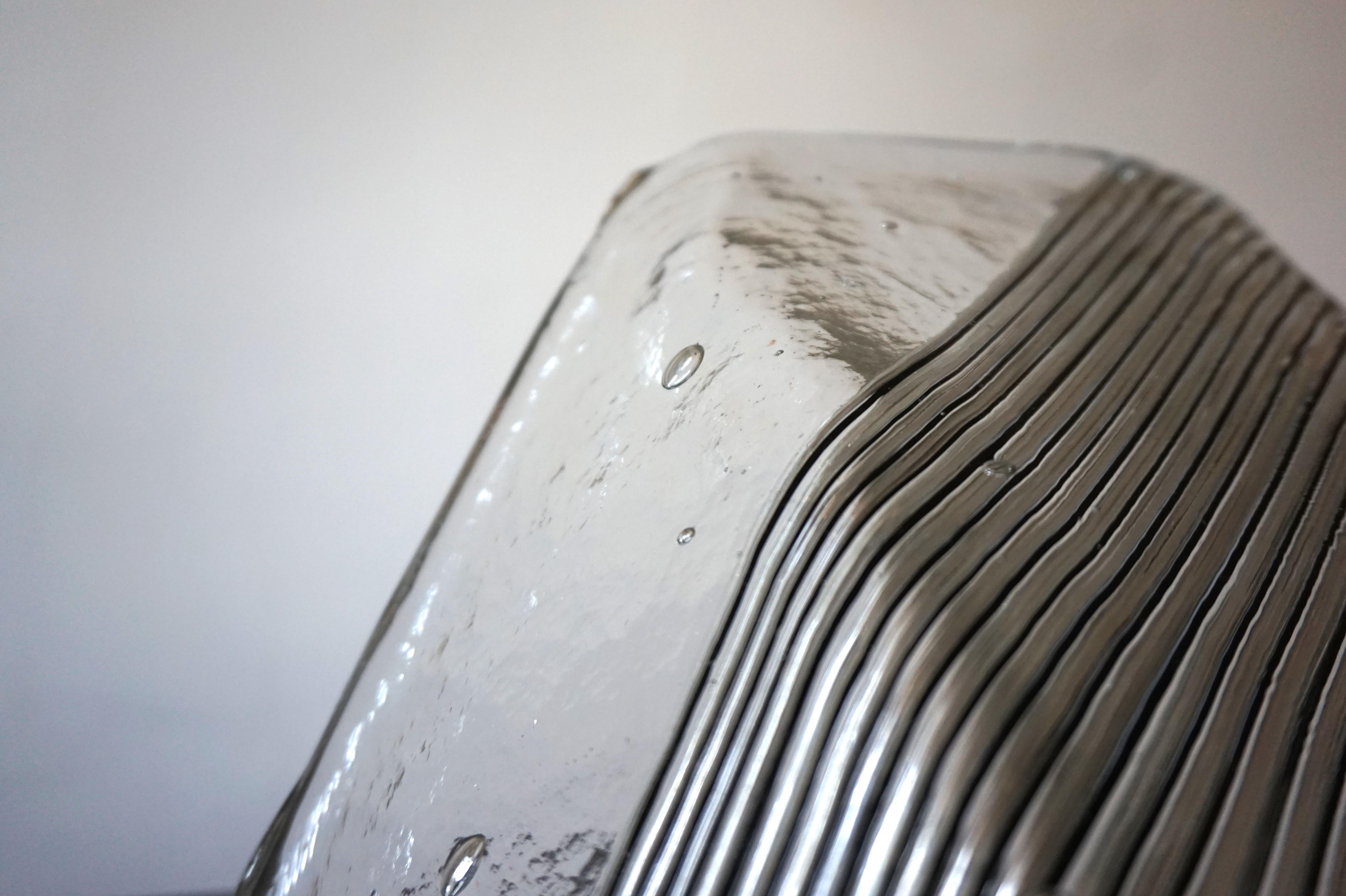 Lampada da parete in vetro ghiaccio di Vetri Murano, 1970 in vendita 10