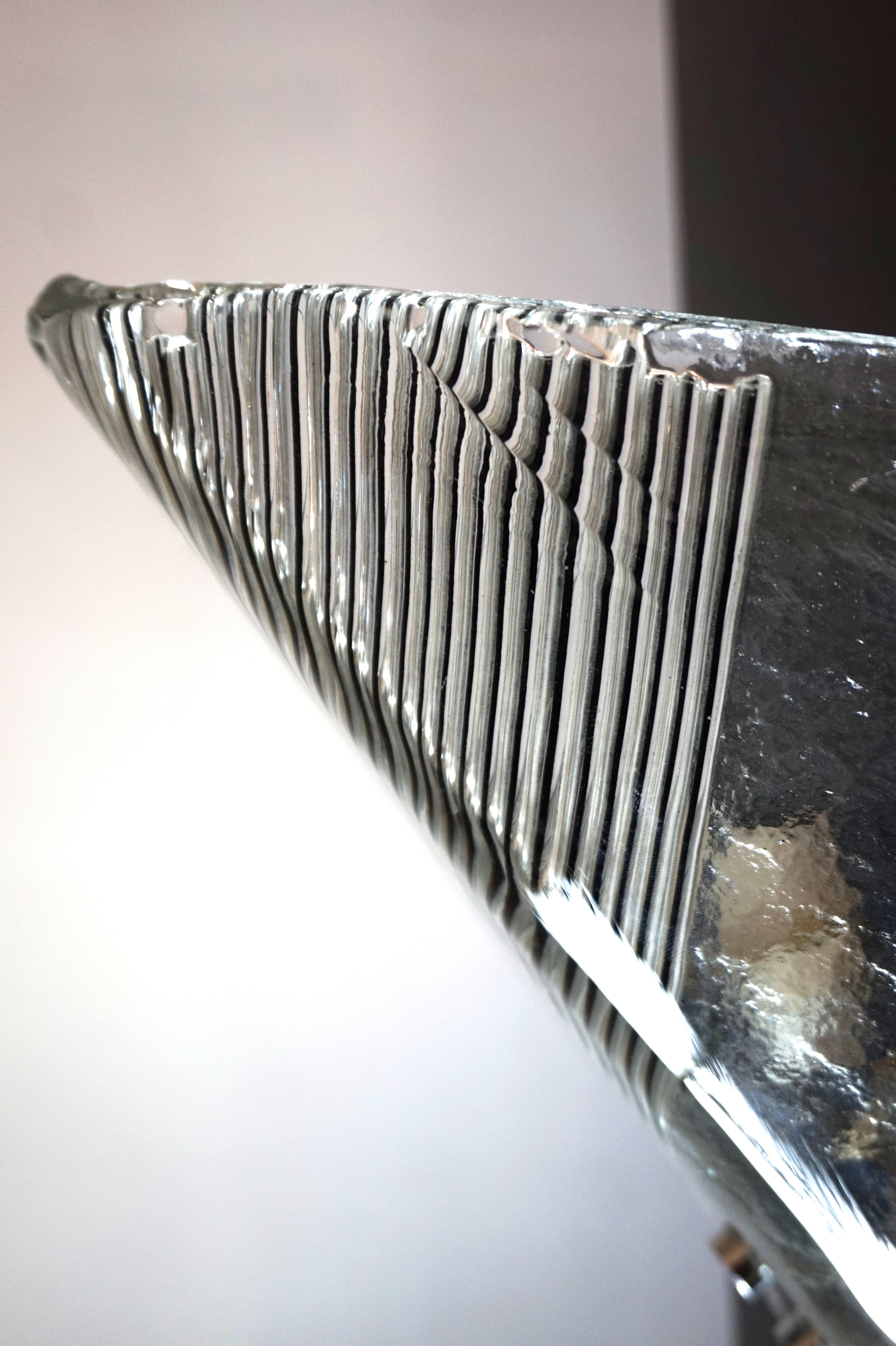 Mid-Century moderno Lampada da parete in vetro ghiaccio di Vetri Murano, 1970 in vendita