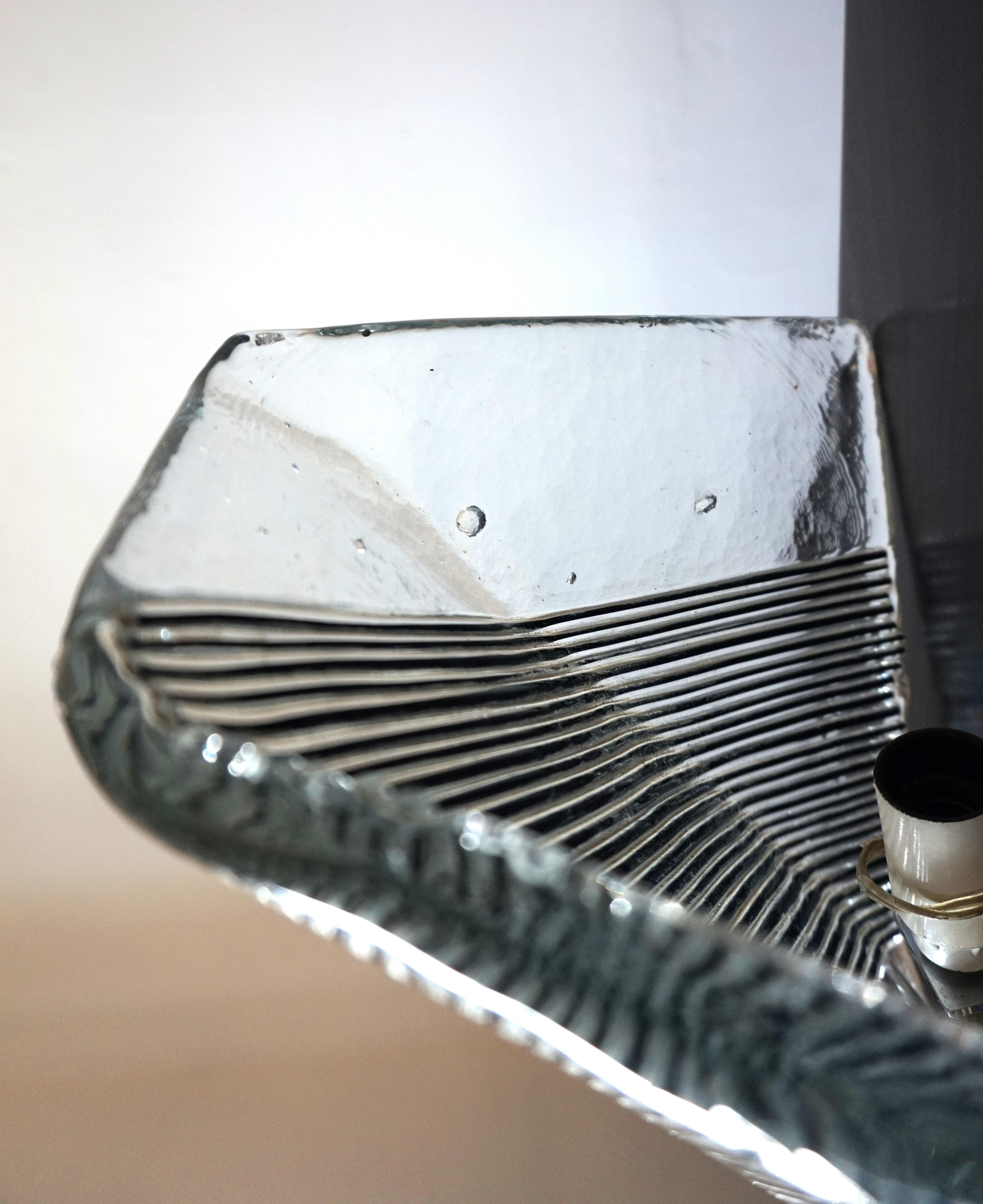 Lampada da parete in vetro ghiaccio di Vetri Murano, 1970 in vendita 1