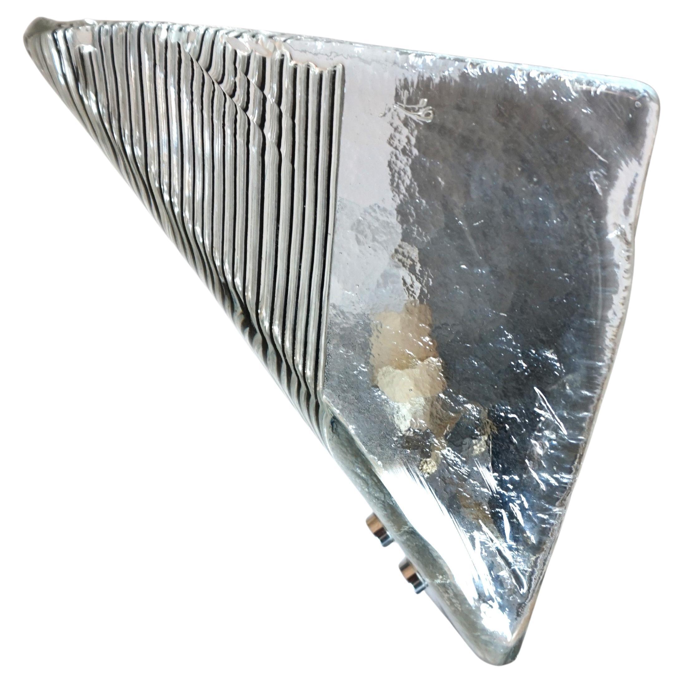 Lampada da parete in vetro ghiaccio di Vetri Murano, 1970