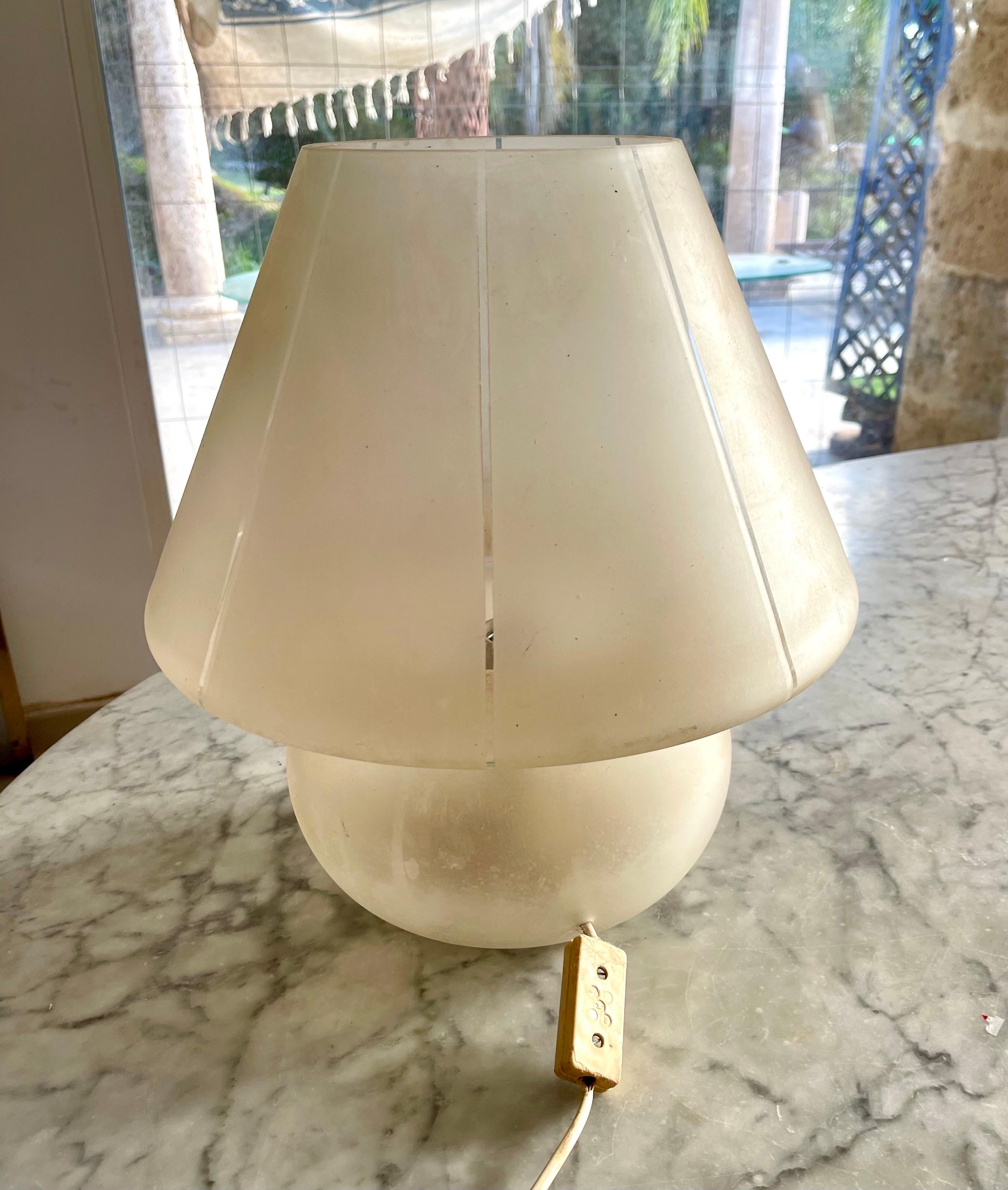 Superbe lampe de table Vetri EGG en verre de Murano . Le design et la qualité du verre font de cette pièce le meilleur du design italien.
Ce lampadaire unique de Vetri en verre murano bicolore ice frost est exceptionnel.

Cette pièce d'art en verre