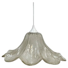 Vetri Murano Pendant Light w/ Textured Frosted & Gold Glass Shade