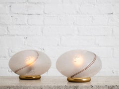 Vetri Murano "Swirl" Table Lamps, Italy 1980s, a Pair