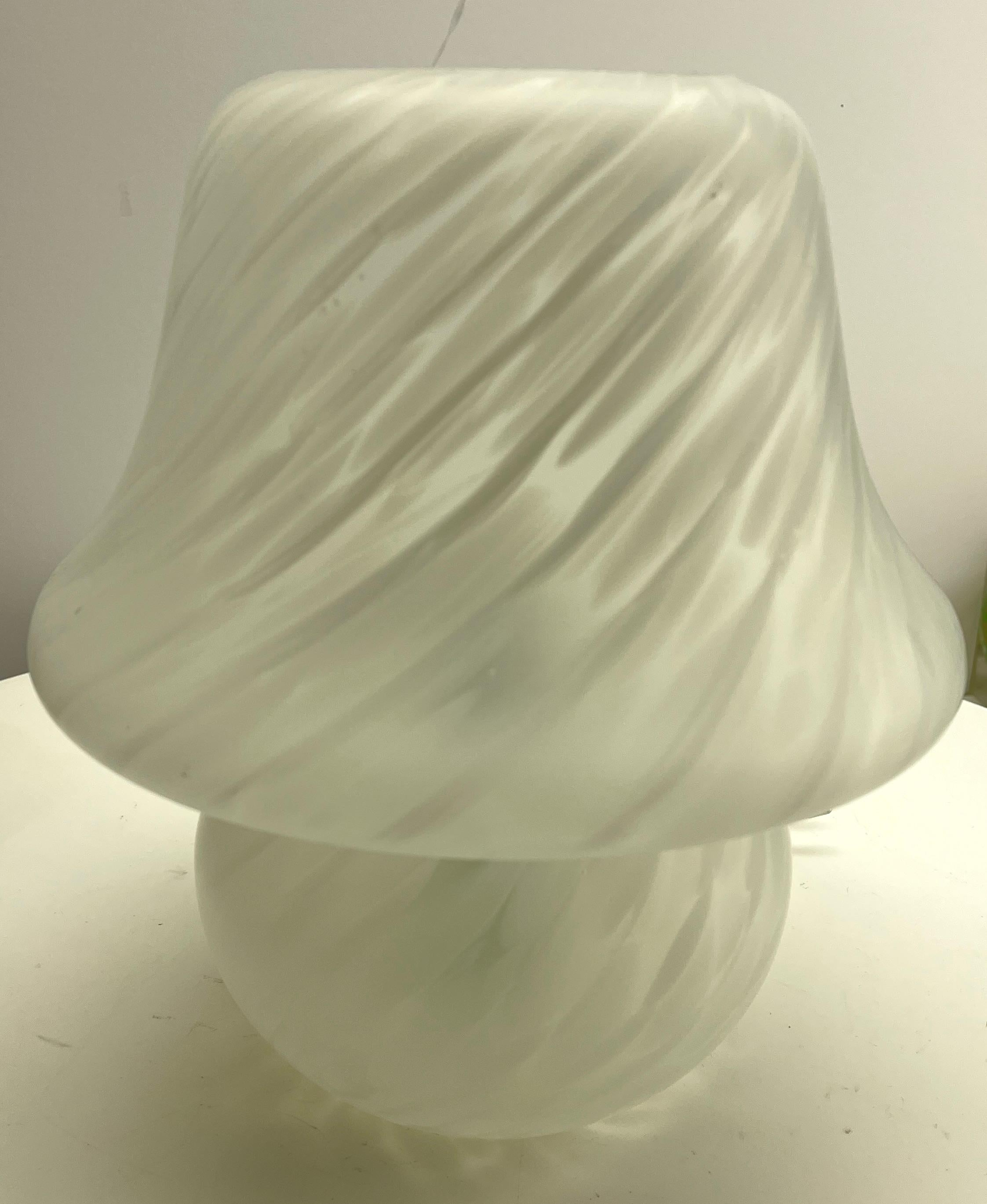 Mid-Century Modern Vetri Murano Table Lamp With blown glass and Swirl Pattern For Sale