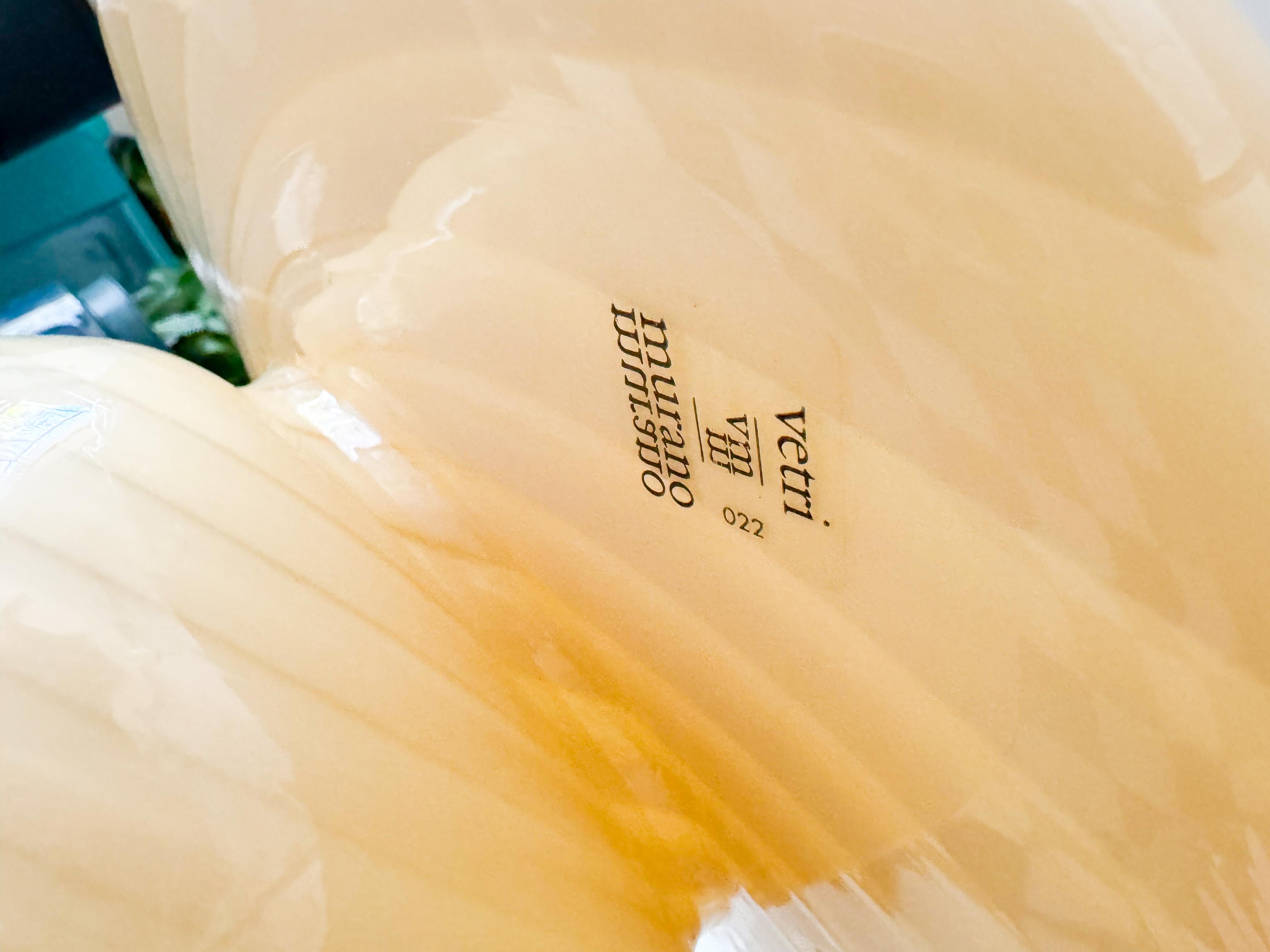 Vetri Murano Gelbe Pilzlampe Midcentury/Modern Wirbelglas mundgeblasen 1970er Jahre (Italienisch)