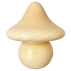 Vetri Murano Yellow Mushroom Lamp Midcentury/ Modern Swirl Glass Handblown 1970s