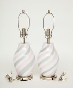 Vetri Pink, Grey, White Murano Glass Lamps