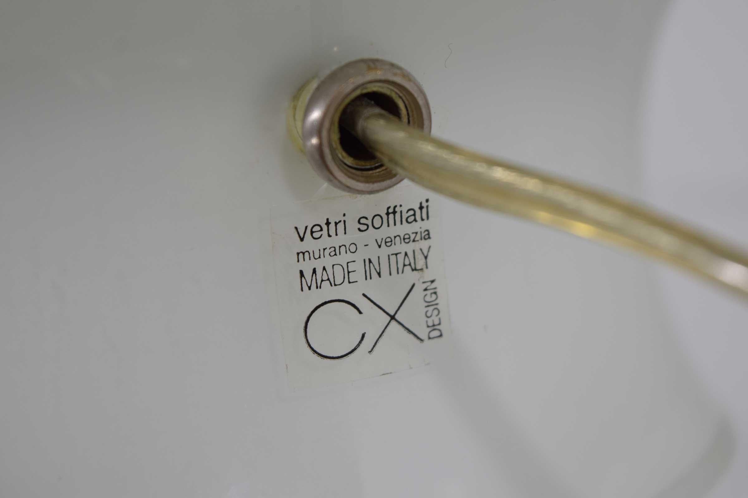 20th Century Vetri Soffiati Murano Glass Lamp in White