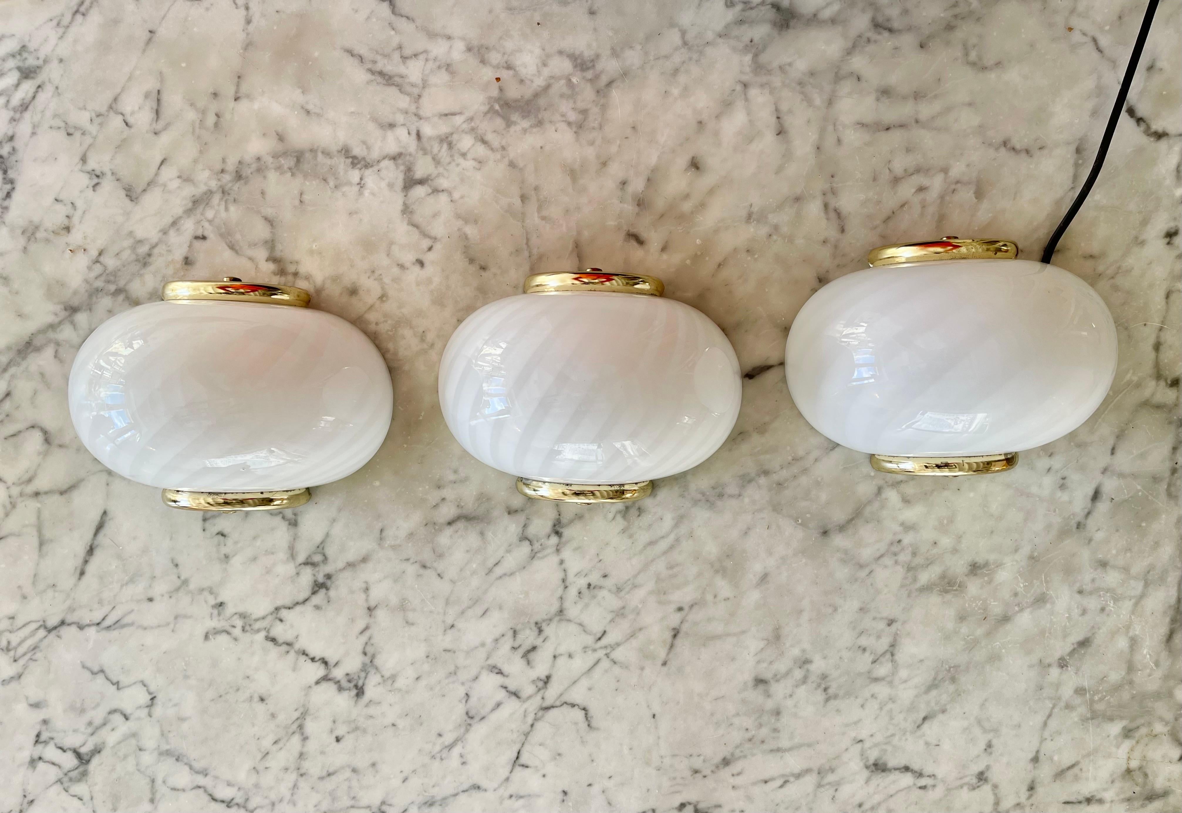 Pareja de apliques Vetri Art Glass Murano  , italiano 1980 en Bueno estado para la venta en La xara, VC