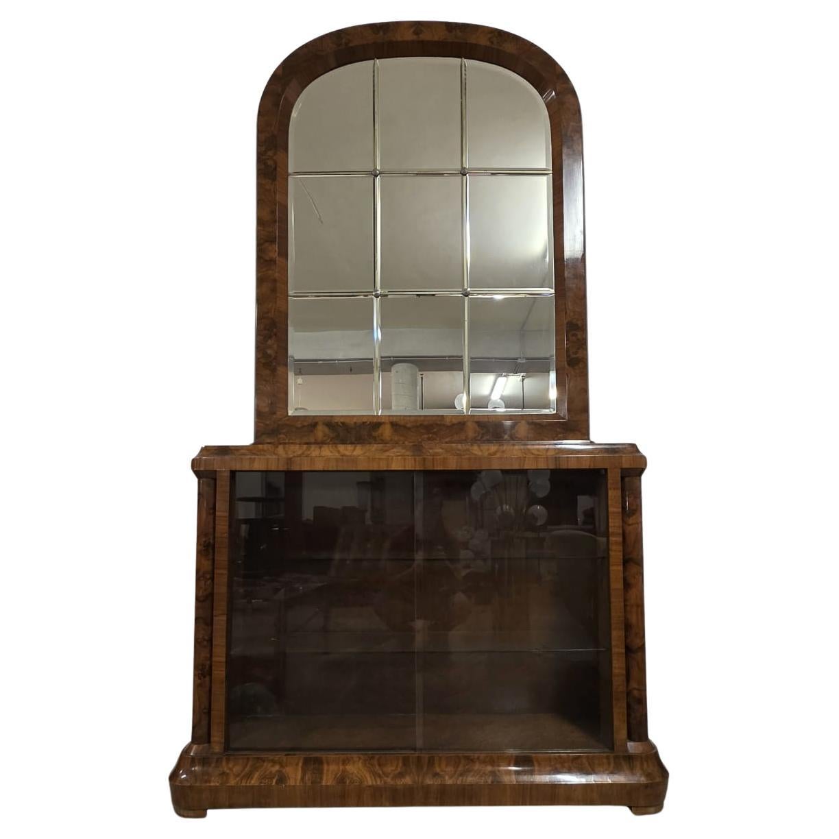 Art Deco walnut-root display case 1930s' For Sale