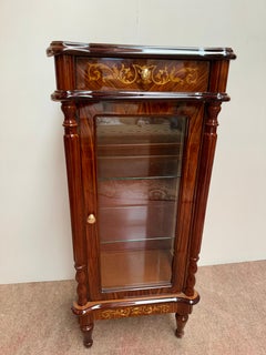 Vintage 1990 Vitrine italienne en noyer