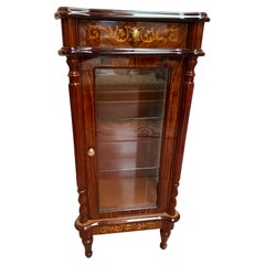 Vintage 1990 Vitrine italienne en noyer