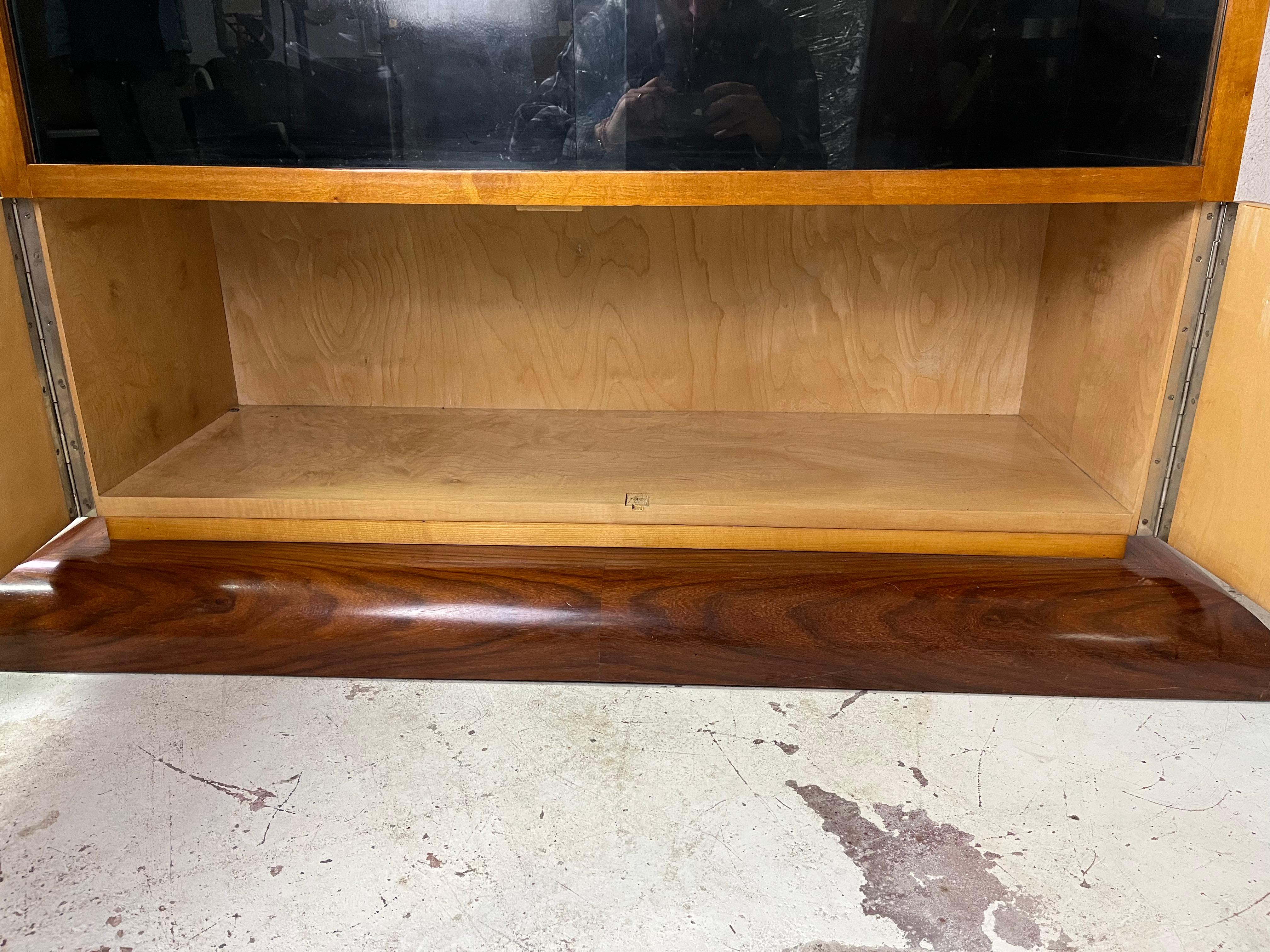 Showcase briar wood glass deco 60' years For Sale 5