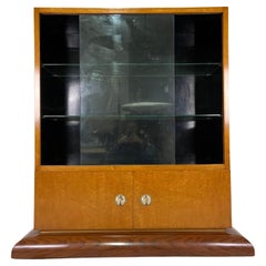 Vintage Showcase briar wood glass deco 60' years