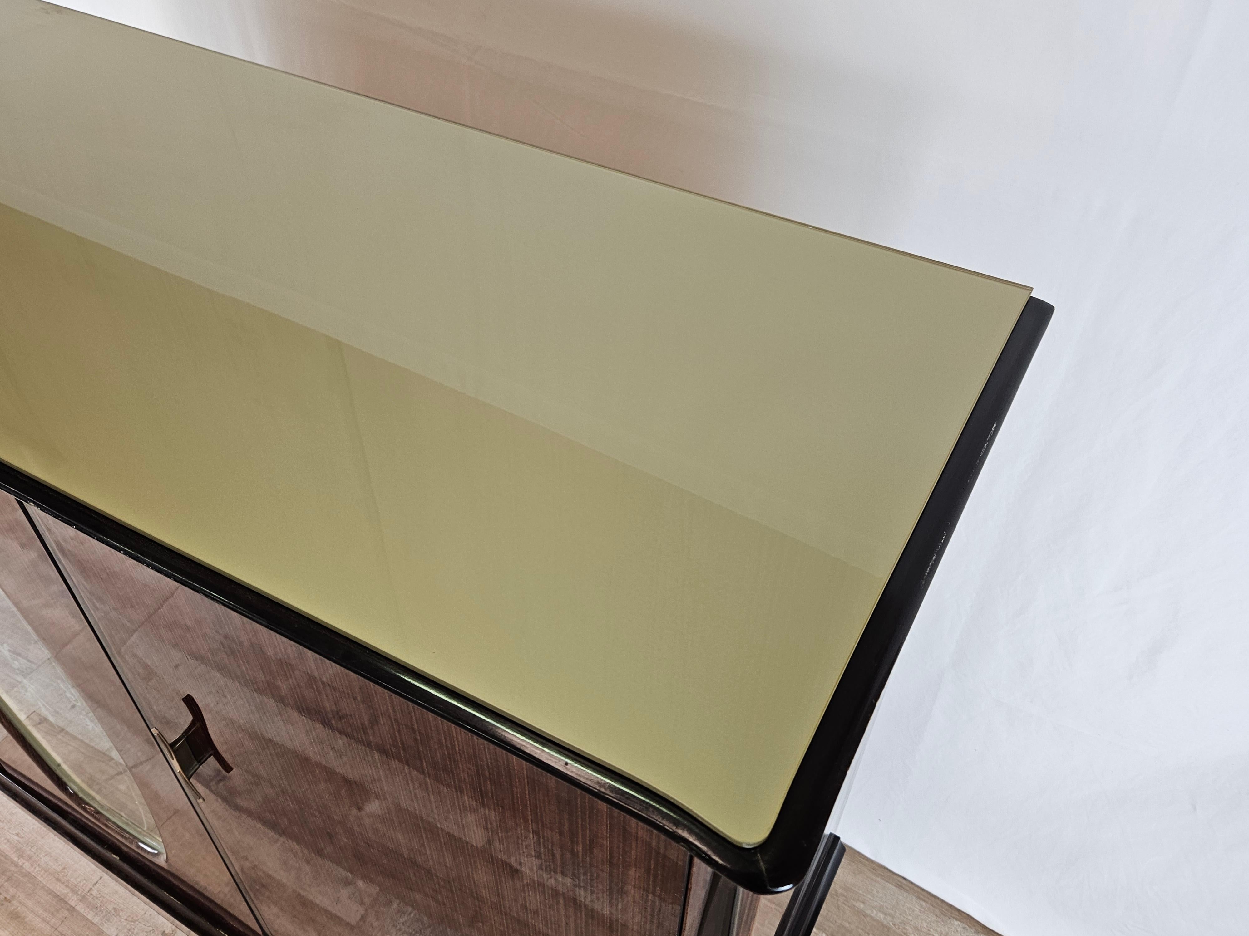 Mid-20th Century 1960s backlit display case with mirrored shelves For Sale