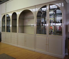 Lacquered wood, glass and brass display cases by Mario Sabot, 1970s, set of 4