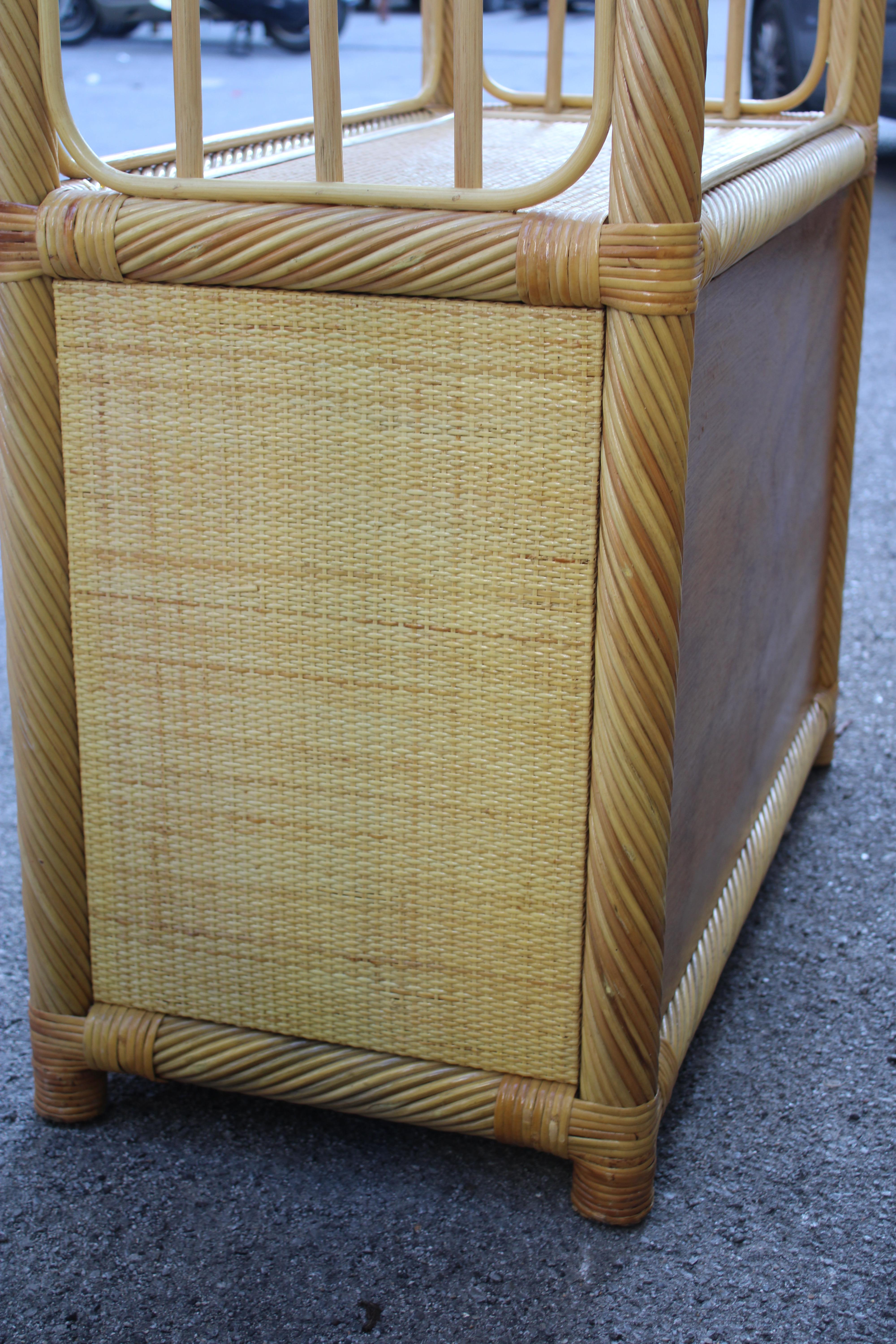 Wicker and Bamboo Display Shelves Italy 1970 Southern Nurseries For Sale 12
