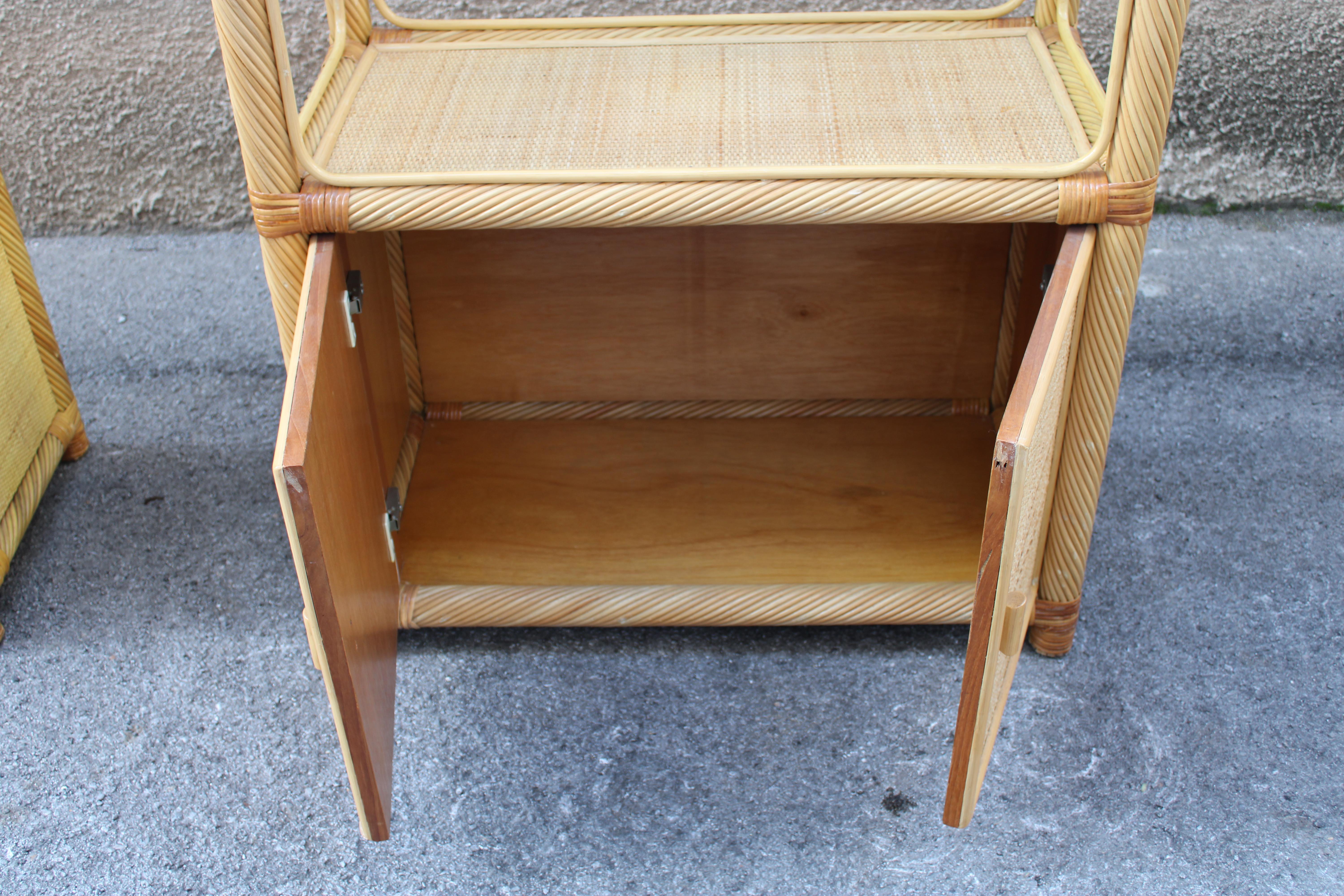 Wicker and Bamboo Display Shelves Italy 1970 Southern Nurseries For Sale 3