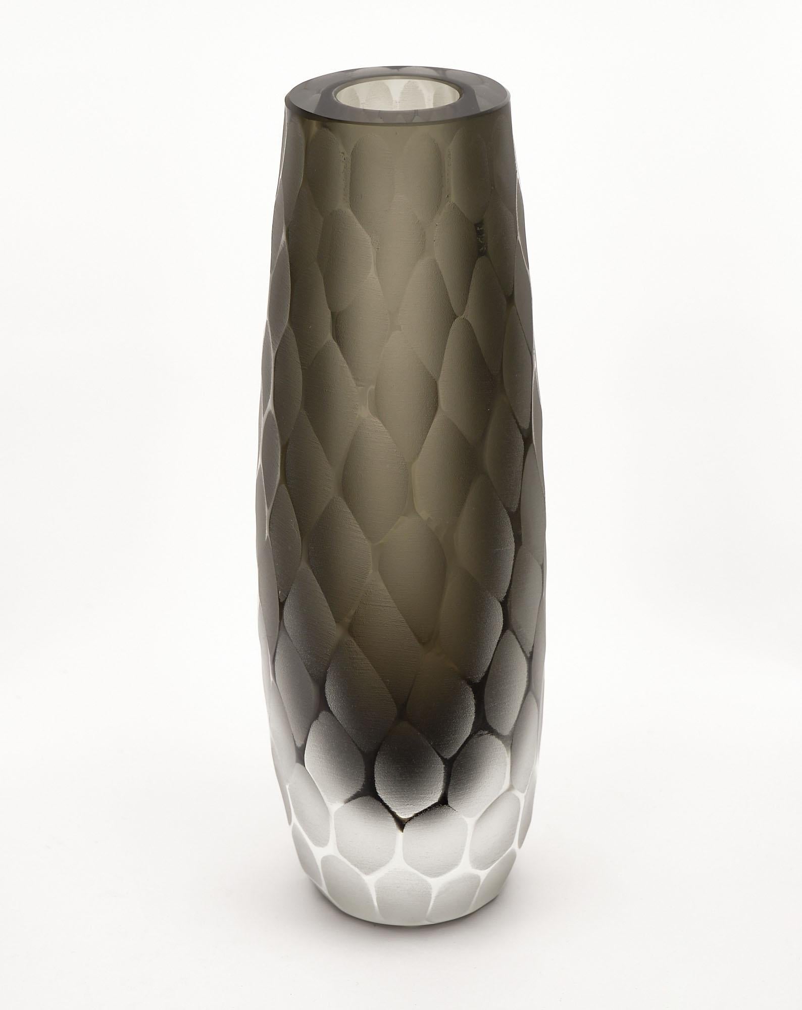 “Vetro Battuto” Gray Murano Glass Vases 1