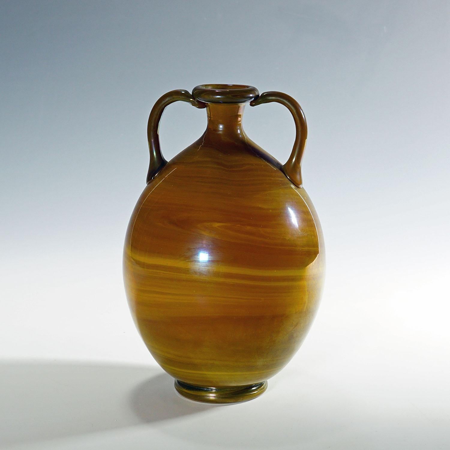 Mid-Century Modern Vetro Calcedonio Vase by Napoleone Martinuzzi for Venini Murano, ca. 1930s For Sale