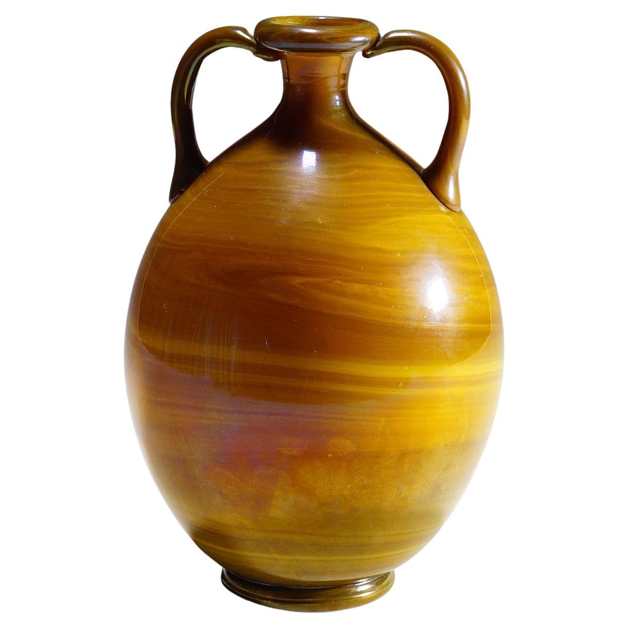 Vetro Calcedonio-Vase von Napoleone Martinuzzi für Venini Murano, ca. 1930er Jahre