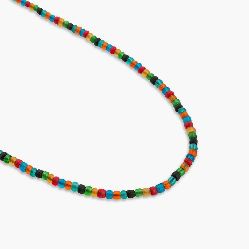 Vetro Catena Necklace with Recycled Glass Beads

This necklace is made from glass beads and is perfect for an easy fashionable look. These glass beads are recycled from old bottles, melted and dyed into tiny beads and then tumble polished to give