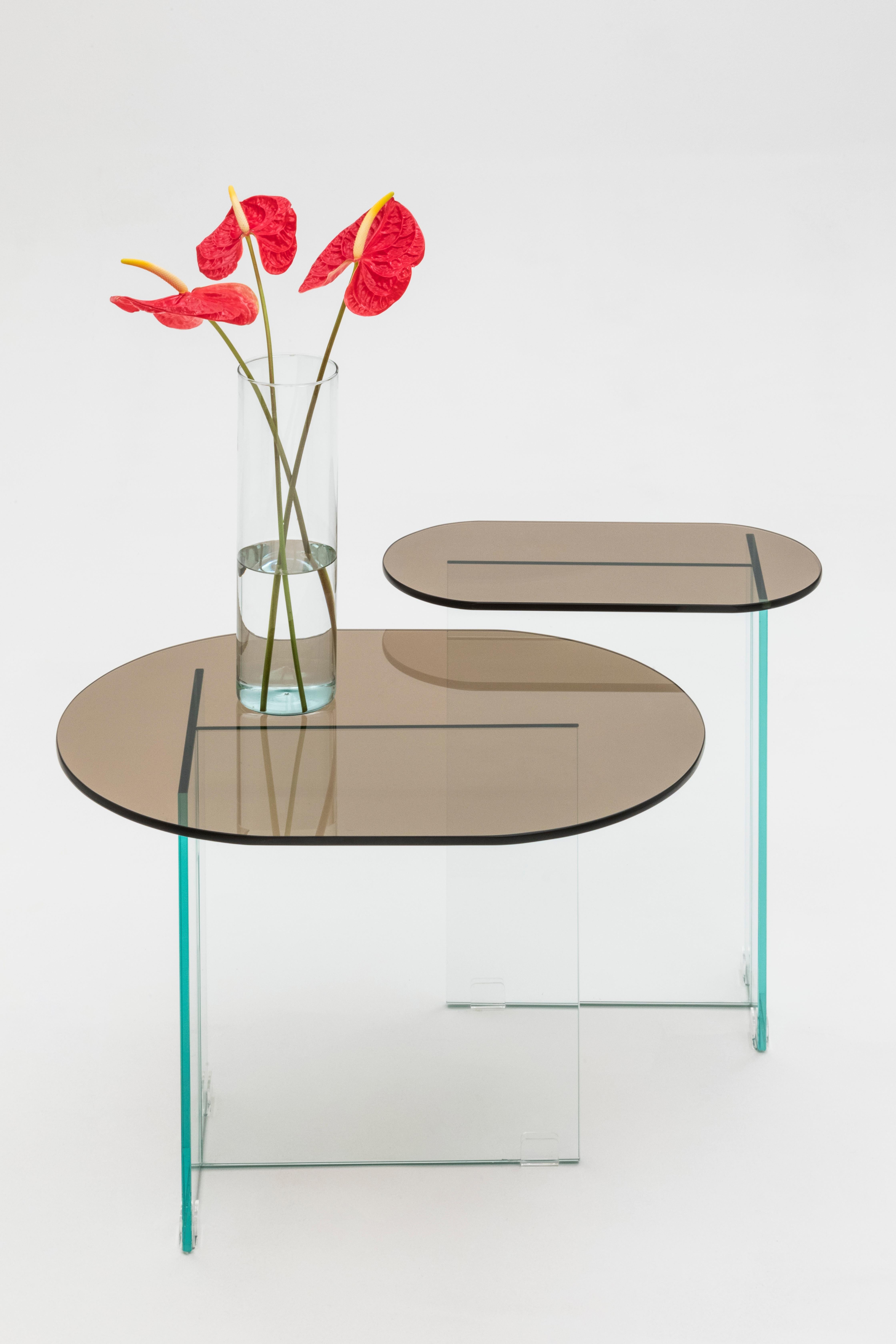 Brazilian Vetro Dark Bronze Side Table For Sale