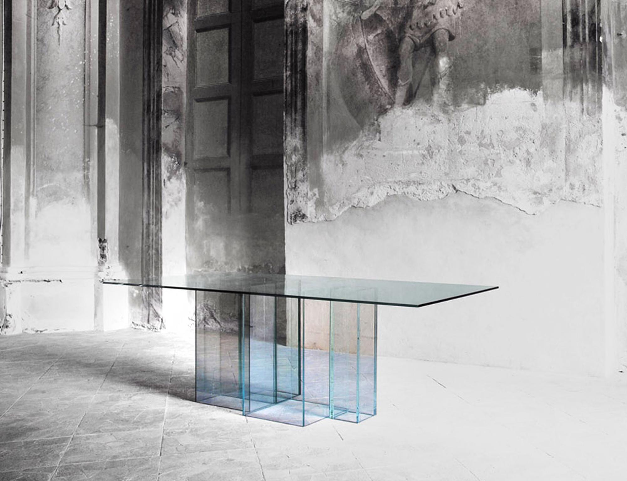 Vetro, Glastisch, limitierte Auflage, Design von Raoul Gilioli (Bauhaus) im Angebot