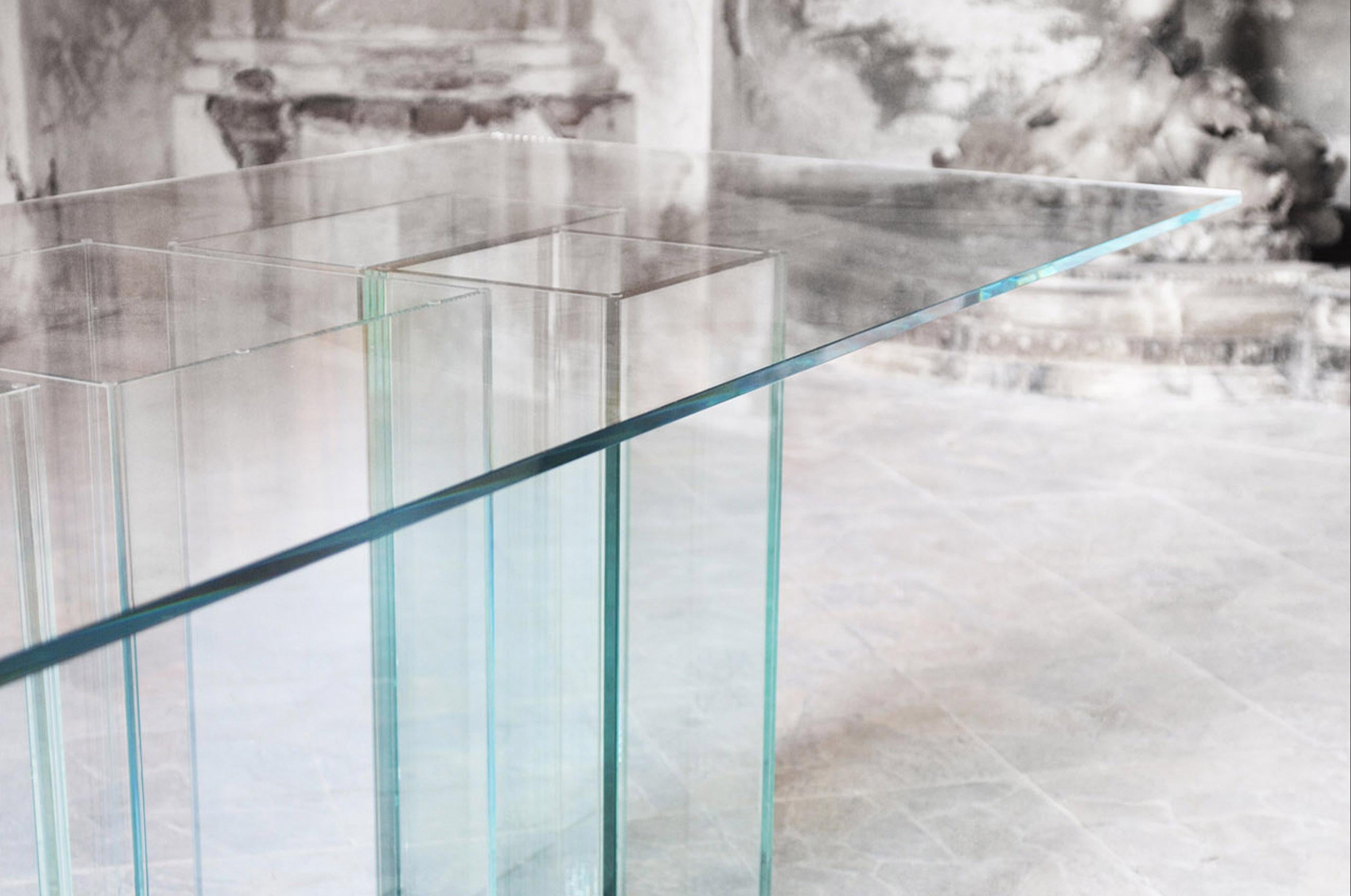 Bauhaus Vetro, Glass Table, Limited Edition Design by Raoul Gilioli For Sale