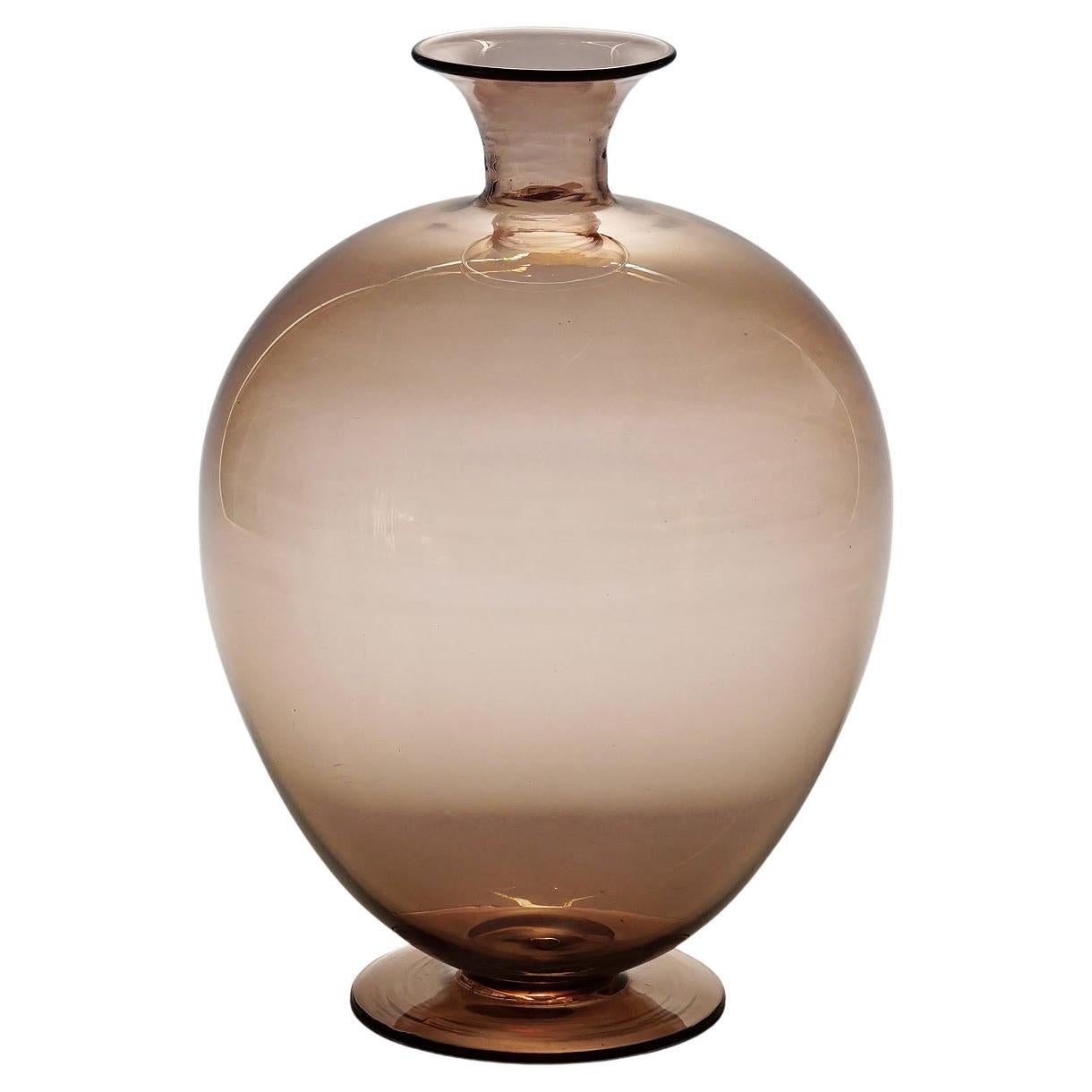 Vetro Soffiato Glass Vase with Handles, Murano, circa 1950 For Sale at