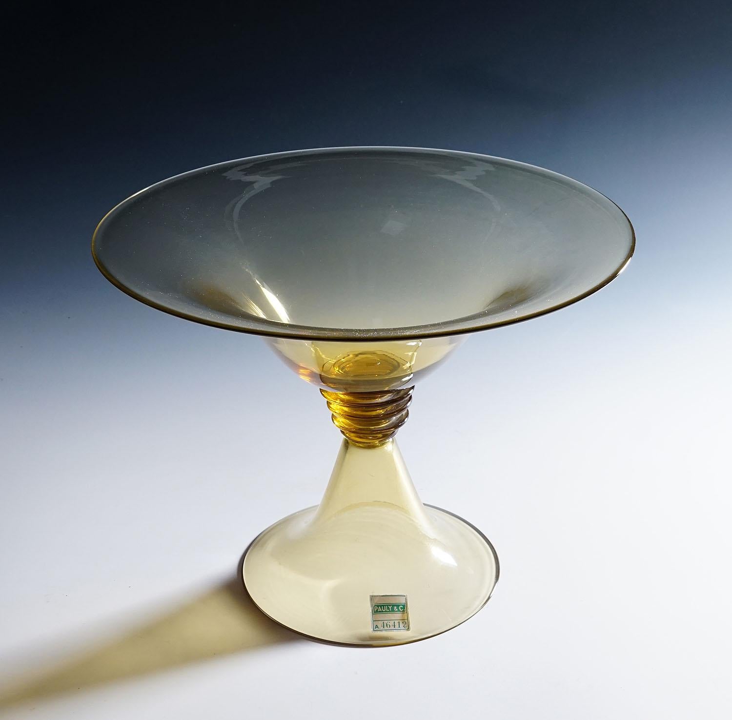 Mid-Century Modern Centre de table Vetro Soffiato de Guido Balsamo Stella attr. pour Pauli & Cia. A.V.I.C.. en vente