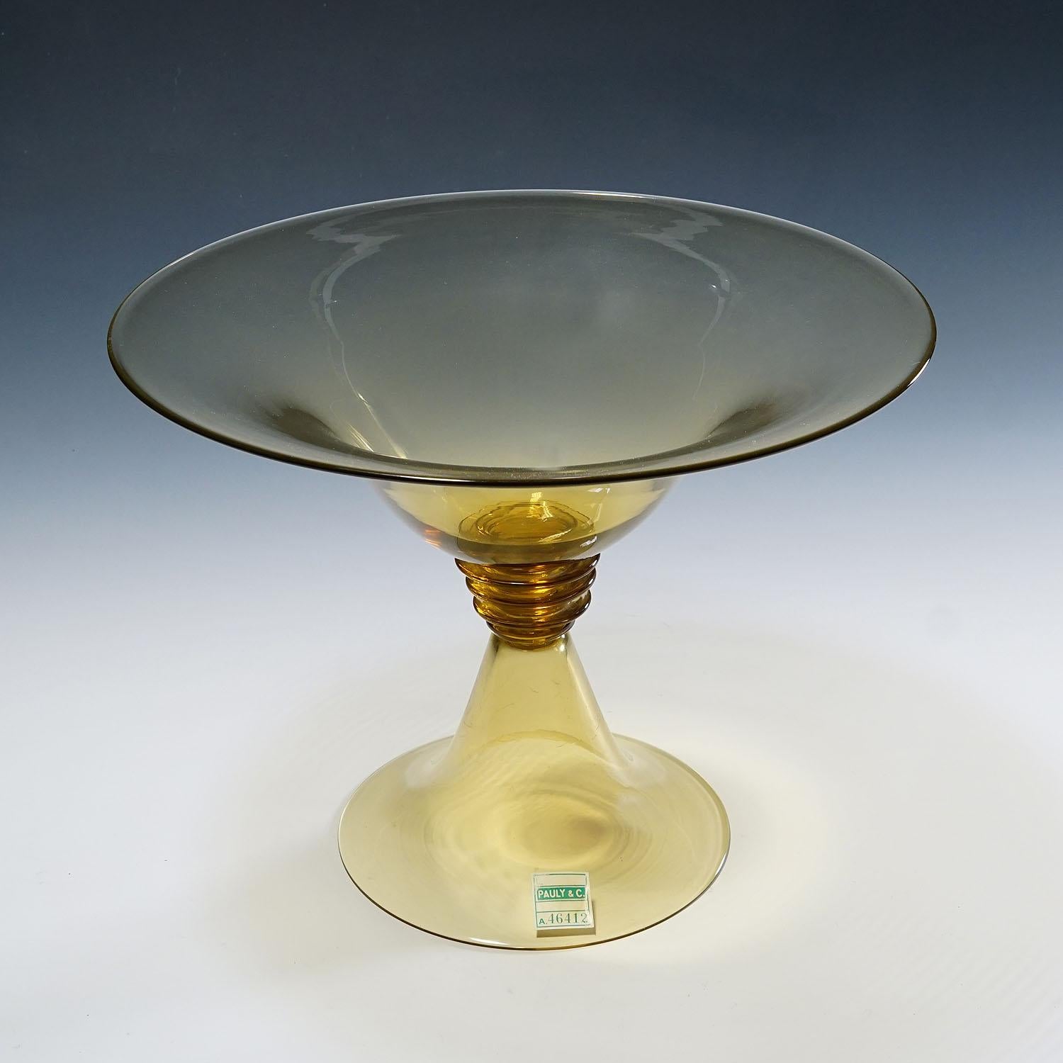 Début du 20ème siècle Centre de table Vetro Soffiato de Guido Balsamo Stella attr. pour Pauli & Cia. A.V.I.C.. en vente