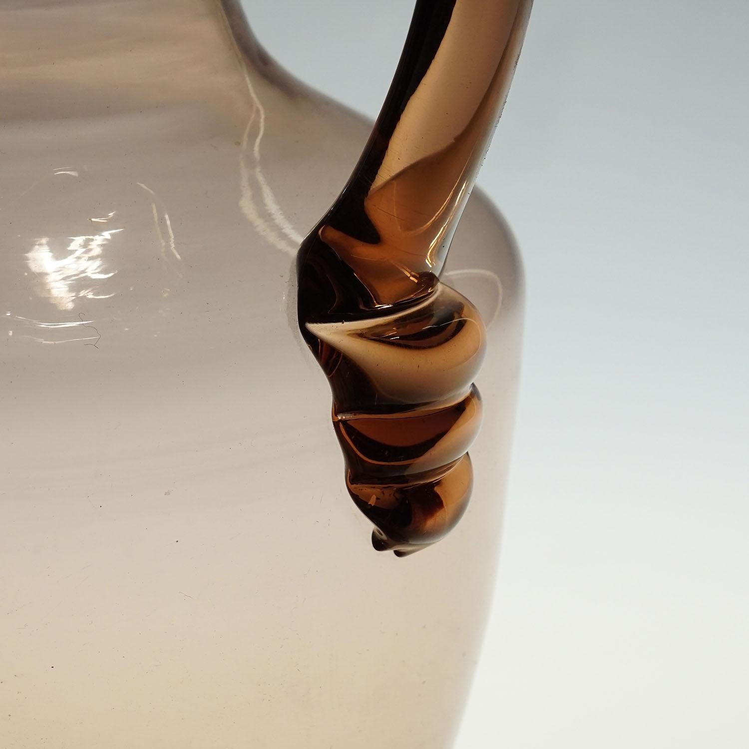 Italian Vetro Soffiato Glass Jug Tiziano, Venini Murano ca. 1930s