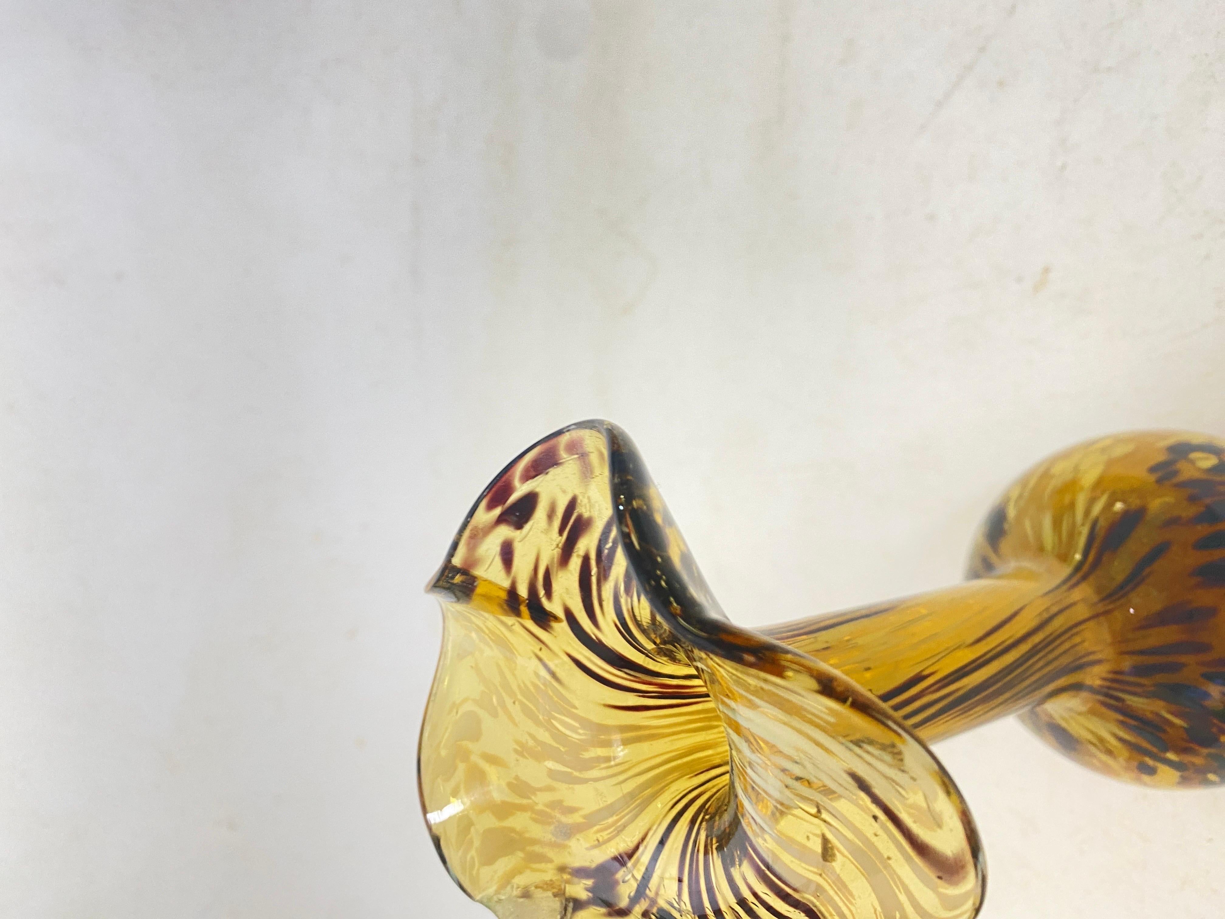 Vetro Soffiato Glass Vase 1970 Yellow Color Very Light In the style of Venini For Sale 4