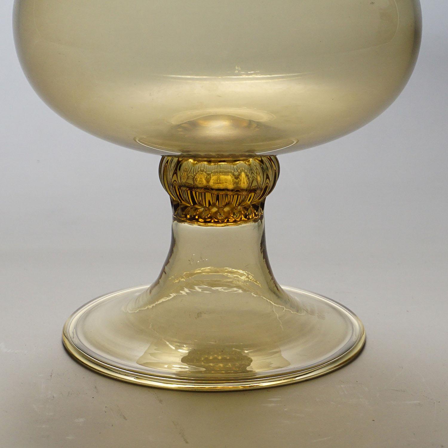 Italian Vetro Soffiato Glass Vase by Venini Murano, ca. 1950s