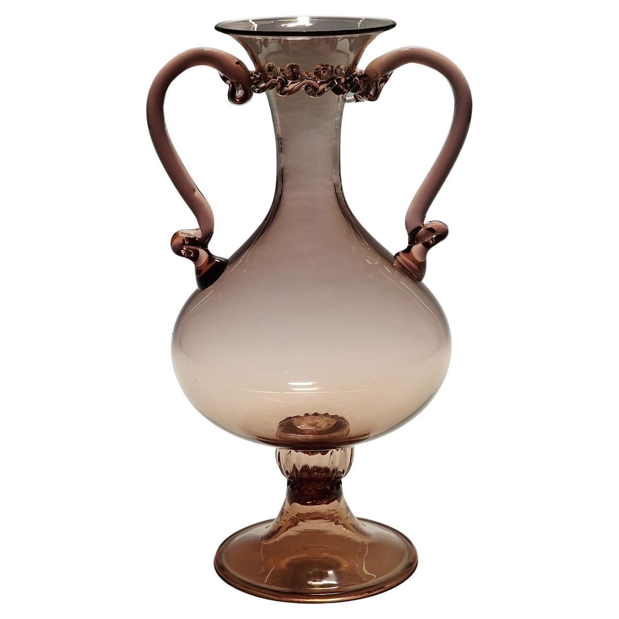 Vetro Soffiato Glass Vase by Venini Murano, Ca. 1950s