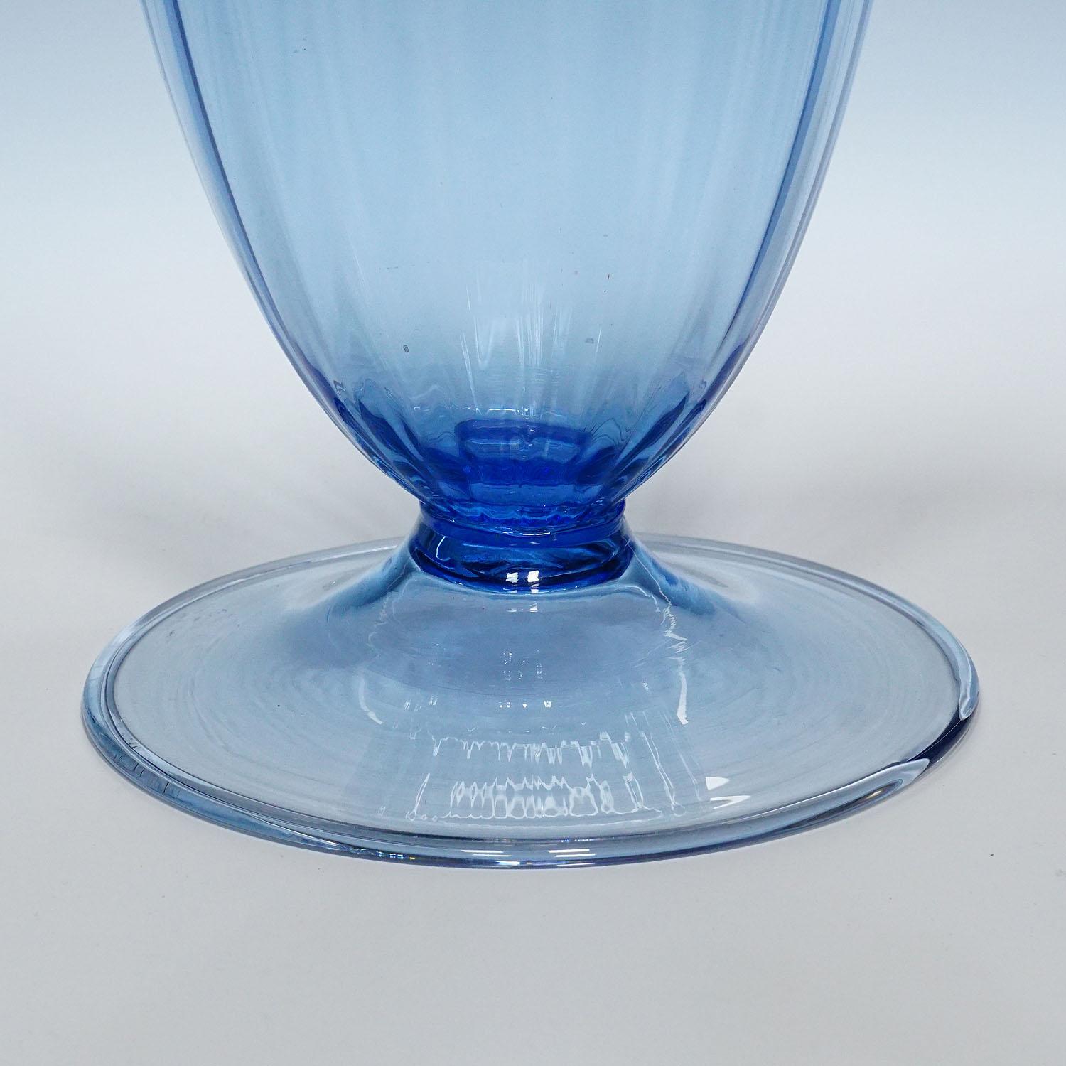 Art Glass Vetro Soffiato Glass Vase by Vittorio Zecchin attr. for C.V.M. Murano For Sale