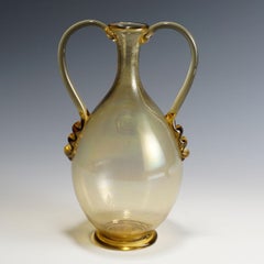 Vetro Soffiato Glass Vase by Vittorio Zecchin for Venini Murano, circa 1950