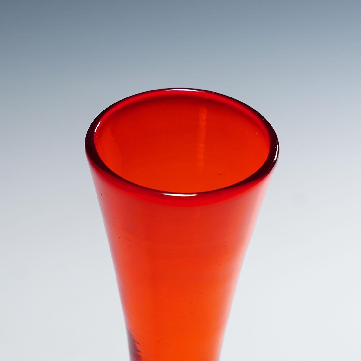 20th Century Vetro Soffiato Glass Vase by Vittorio Zecchin for Venini Murano ca. 1950 For Sale