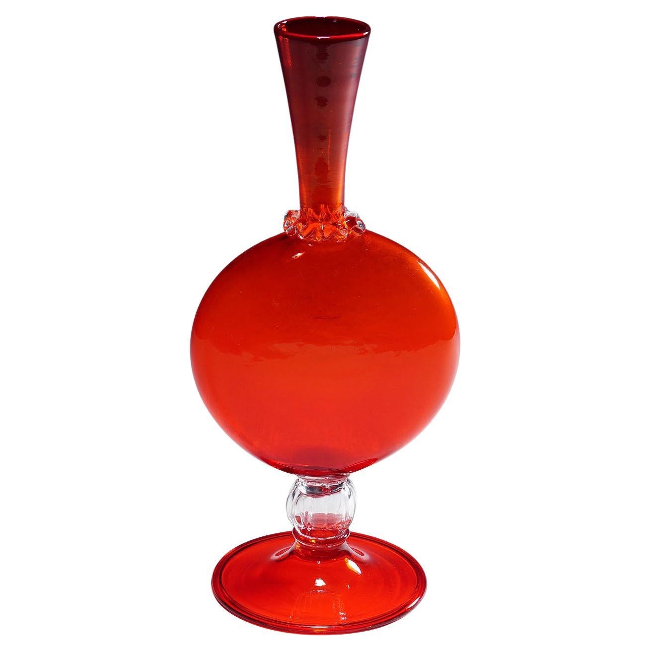 Vetro Soffiato Glass Vase by Vittorio Zecchin for Venini Murano ca. 1950 For Sale