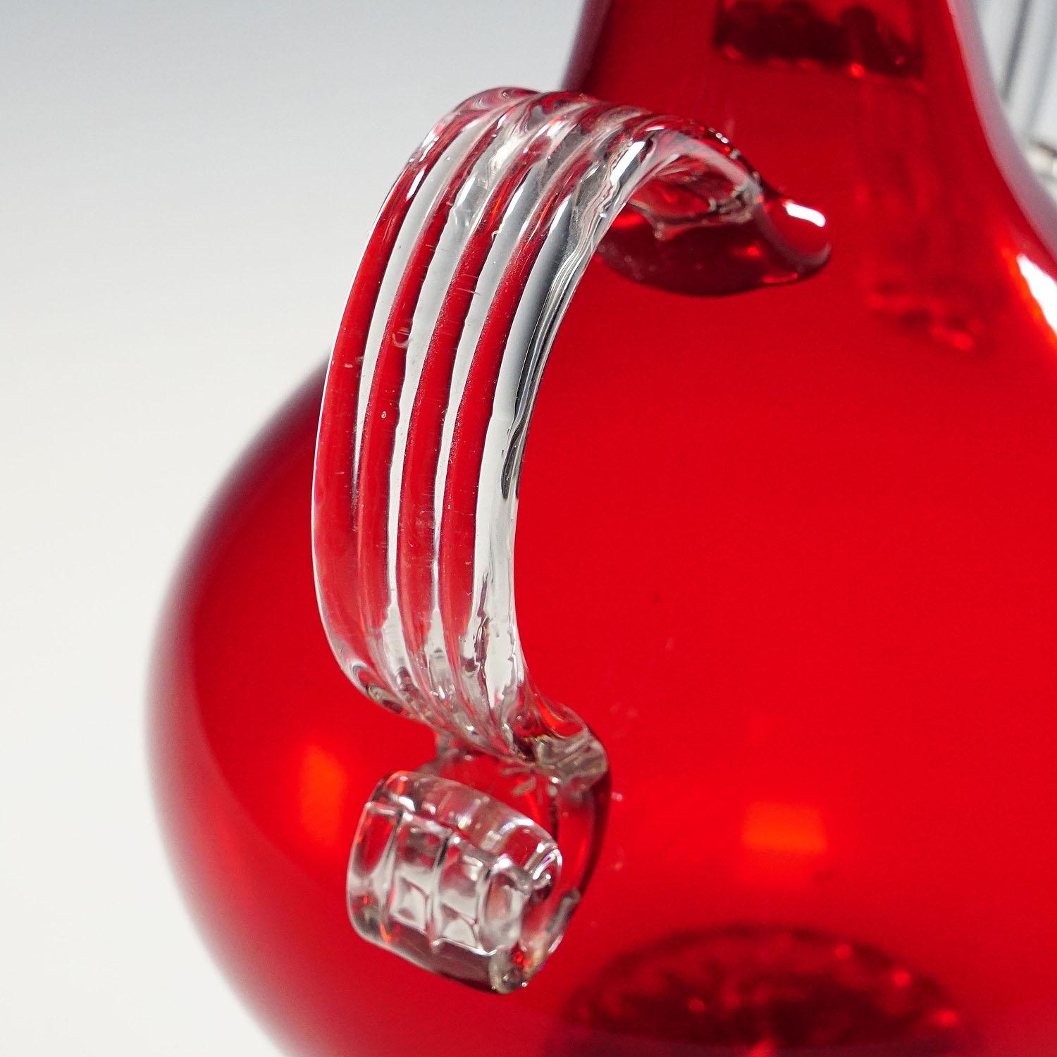 Vetro Soffiato Glass Vase "Holbein" by Venini Murano Ca. 1960s For Sale