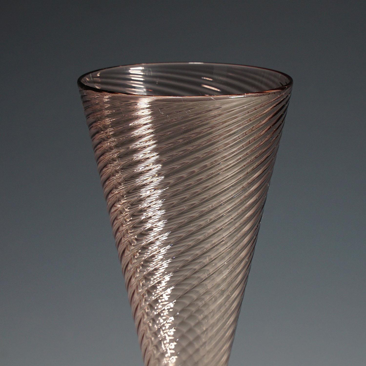 Mid-Century Modern Vetro Soffiato Glass Vase, Venini Murano, circa 1950