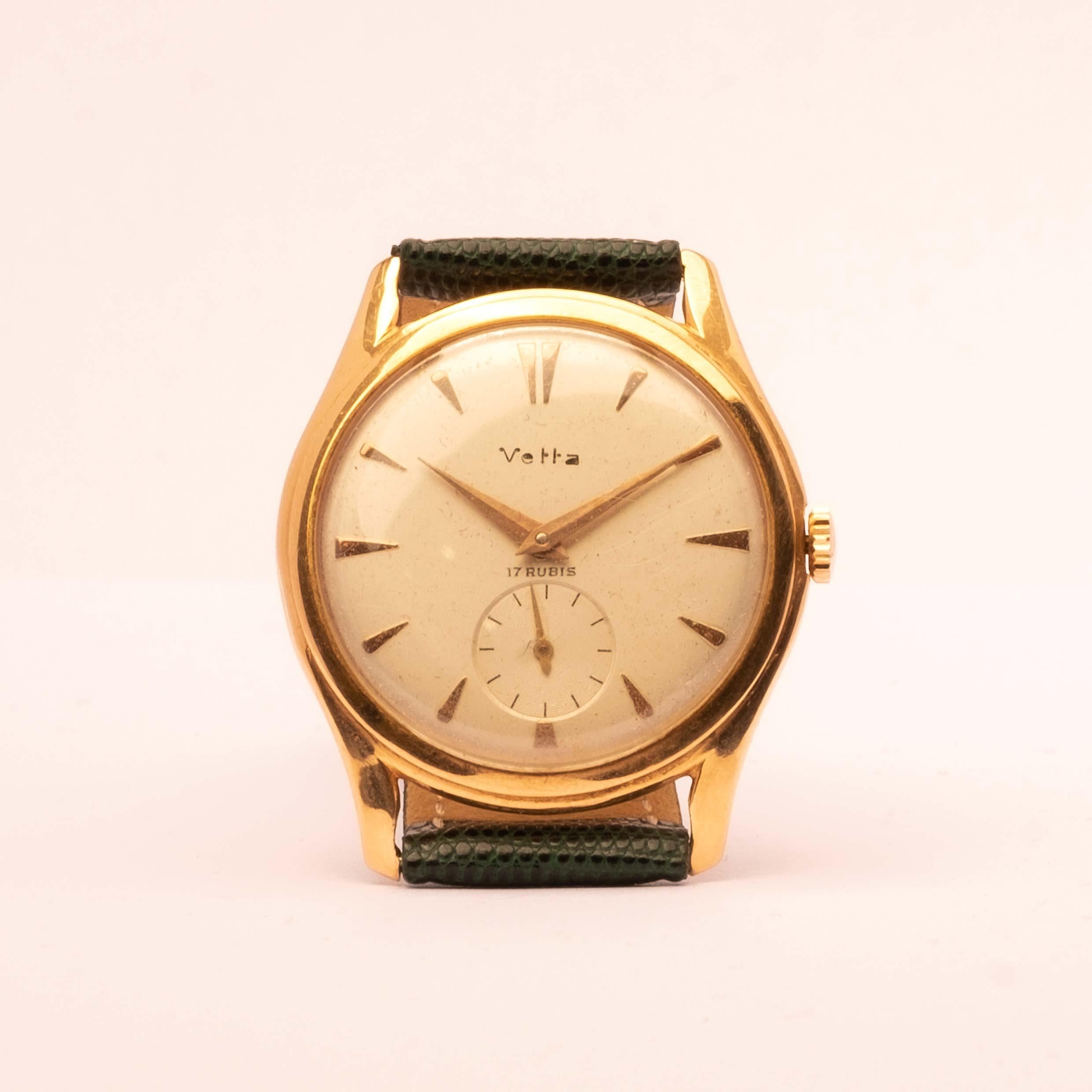 Montre Vetta en or 18ct 1960 hommes en vente 1